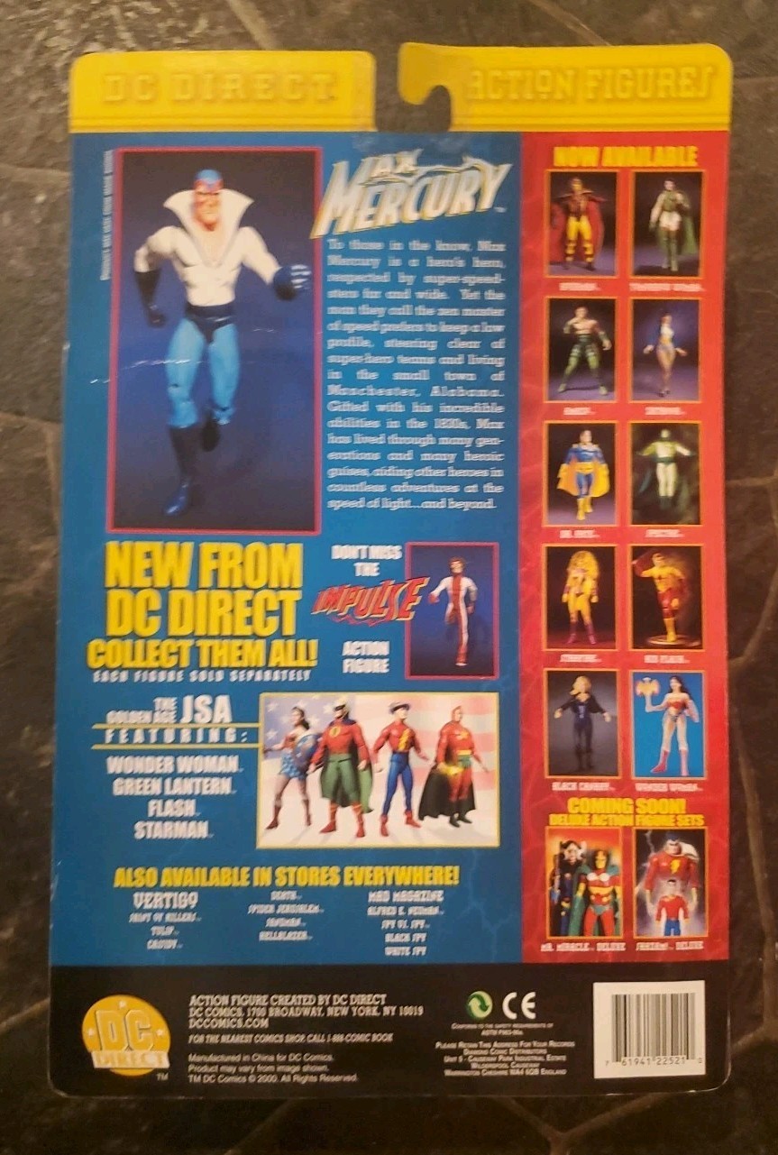 DC Direct Max Mercury Action Figure 2000 DC Comics Flash Retro Cardback