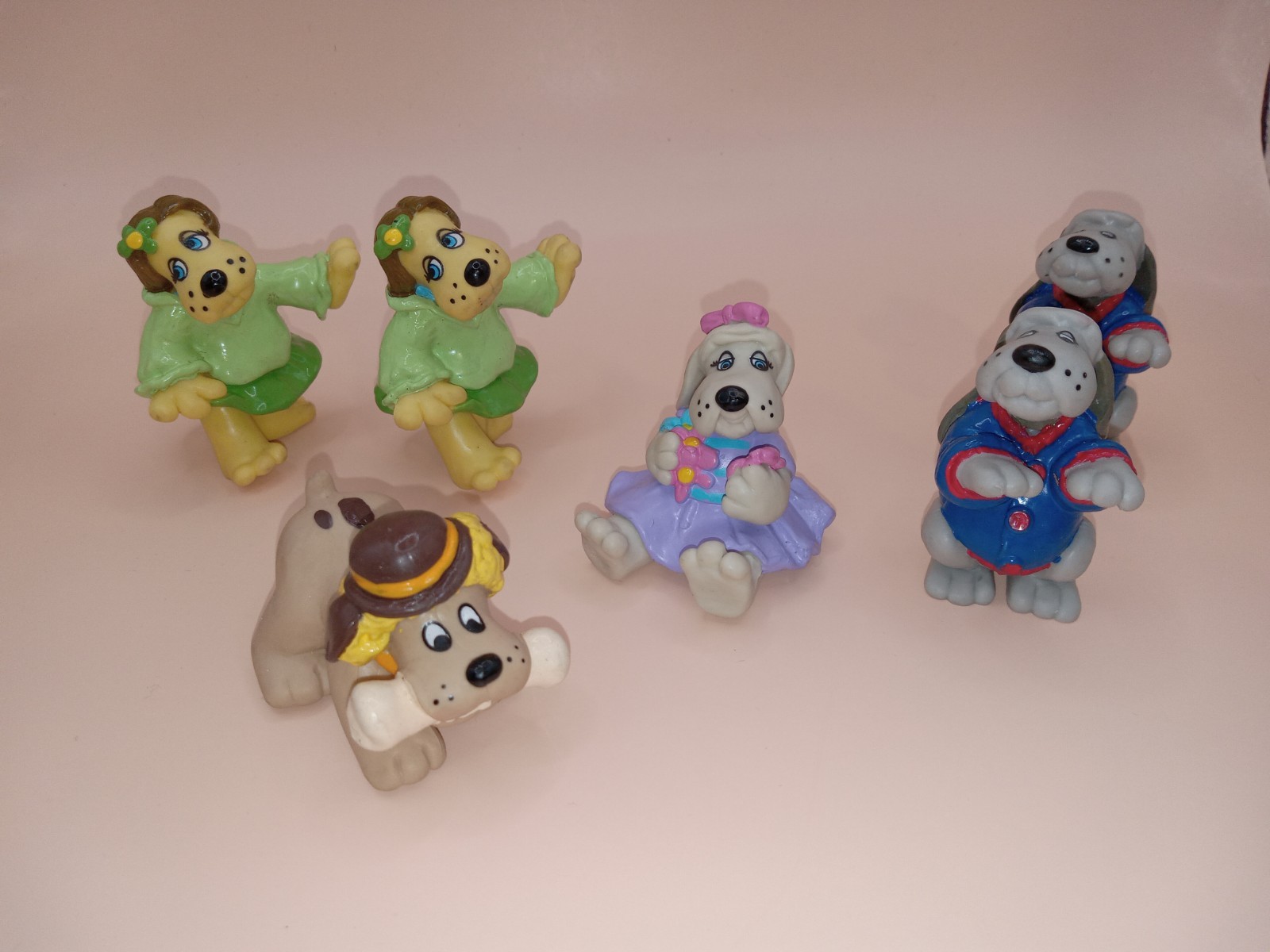 VTG 1986 POUND PUPPIES PVC Figure Lot (6) BRIGHT EYES • COOLER • HOWLER • VIOLET