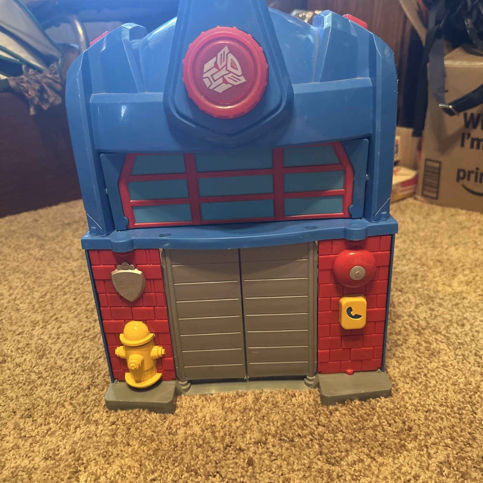 Transformers Rescue Bots Playskool Heroes Optimus Prime Fire Station Lot 4 Figs