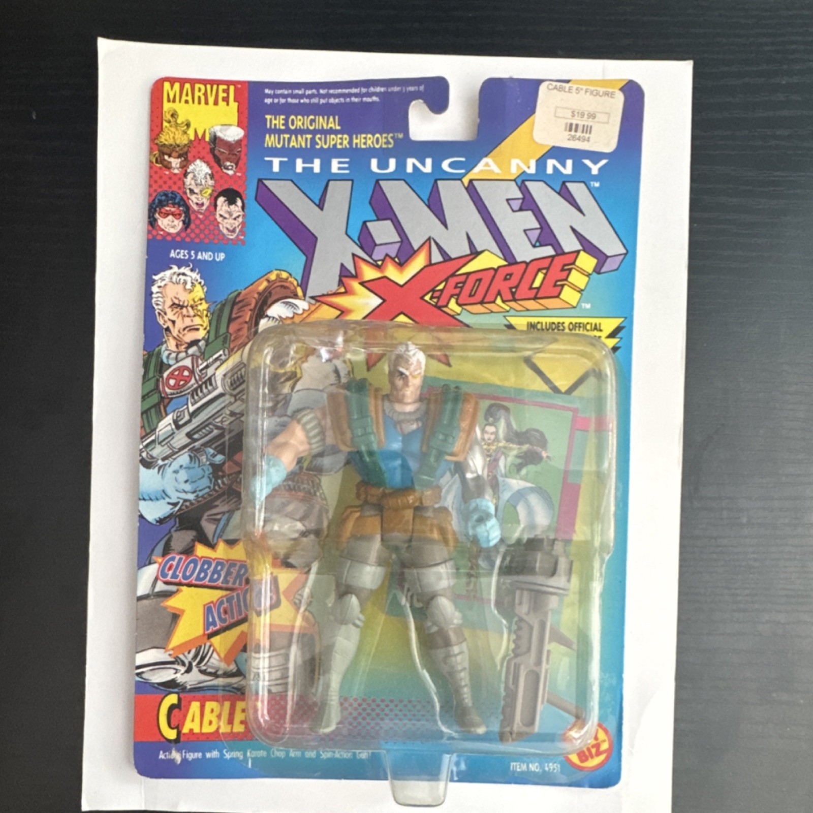 Toy Biz X-Men X-Force Cable 5 Inch Boxed Action Figure with Gun Sealed on Card