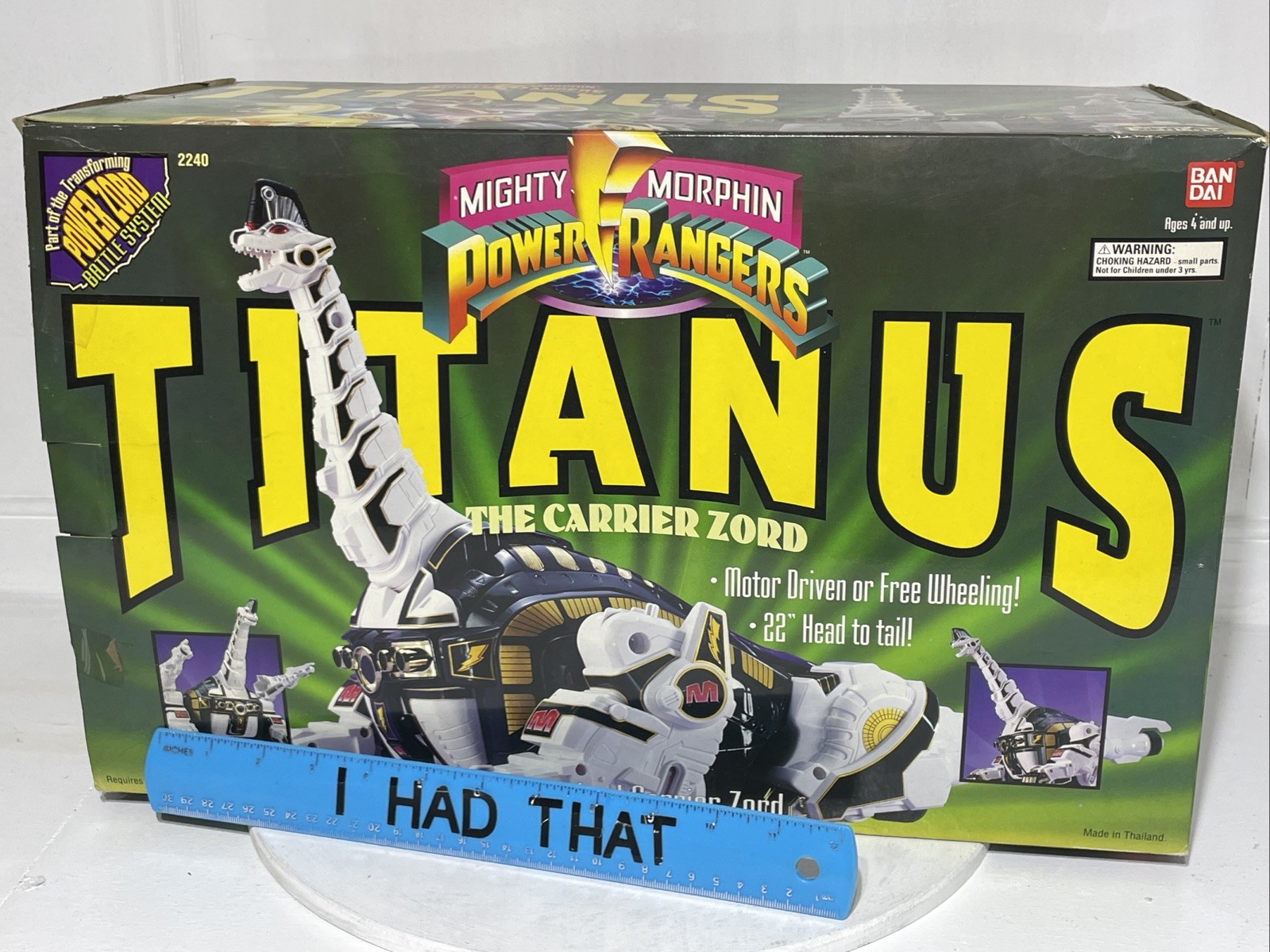 1993 Mighty Morphin Power Rangers Titanus Carrier Zord in Original Box **Read**