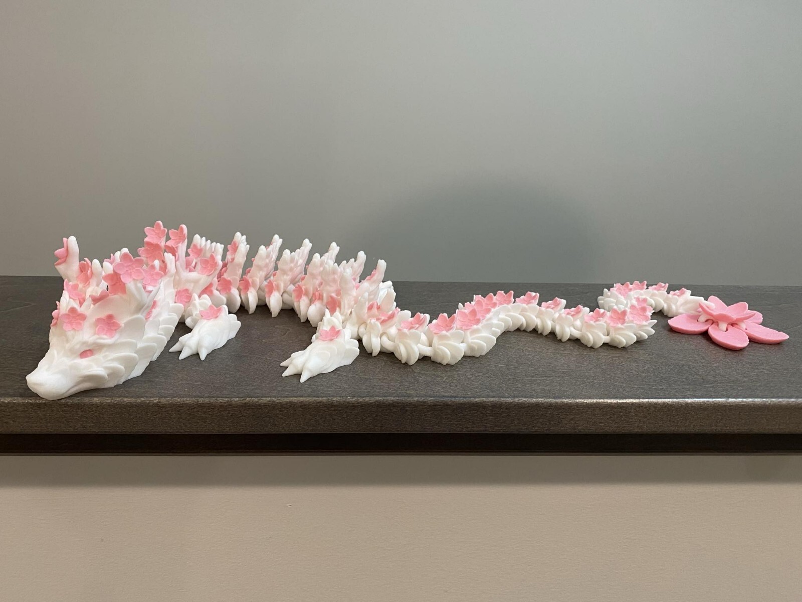 3D Printed Articulating Cherry Blossom Dragon 24&Prime; Length