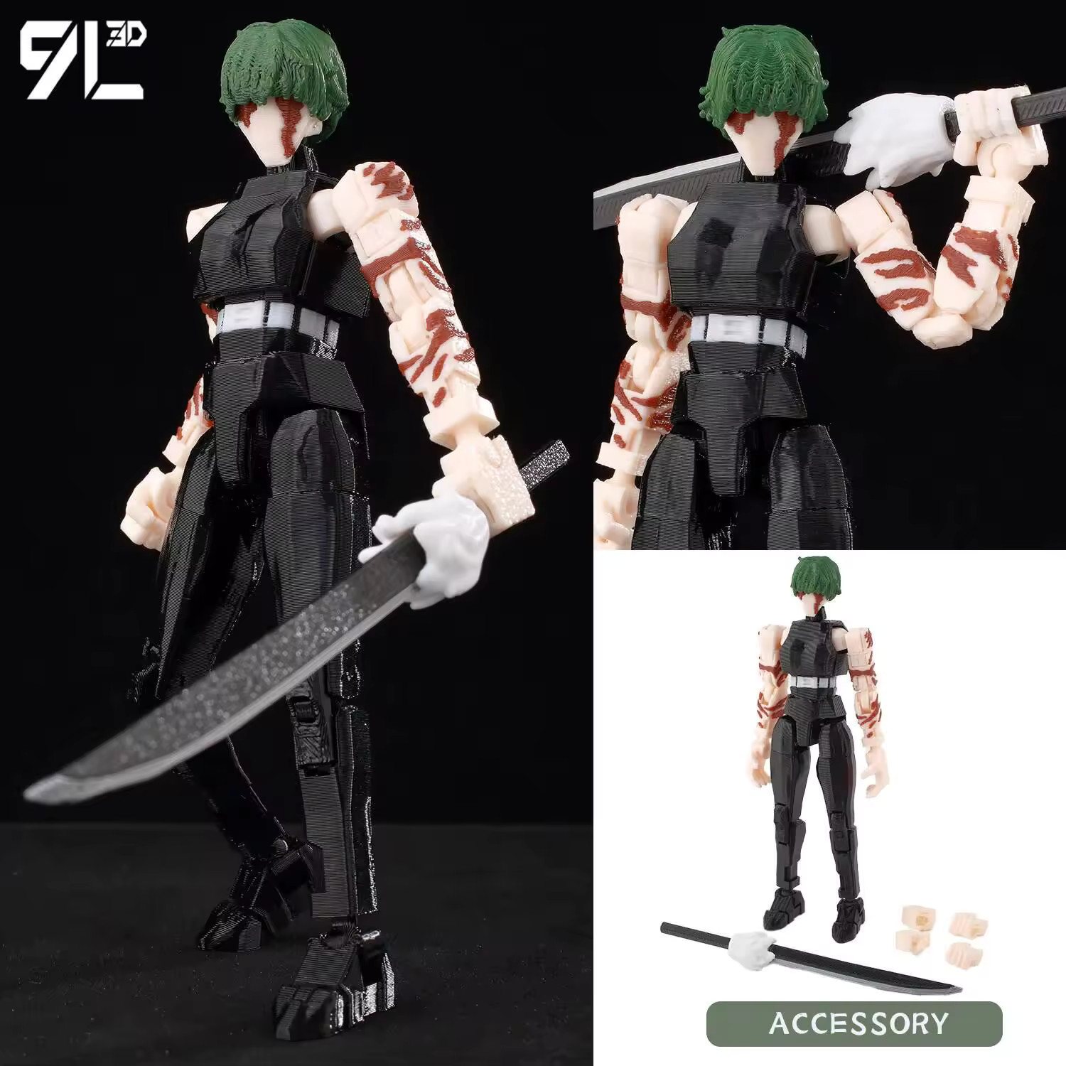 9L3D Dummy 13 T13 Printed Anime Jujutsu Kaisen Maki Zenin Action Figure