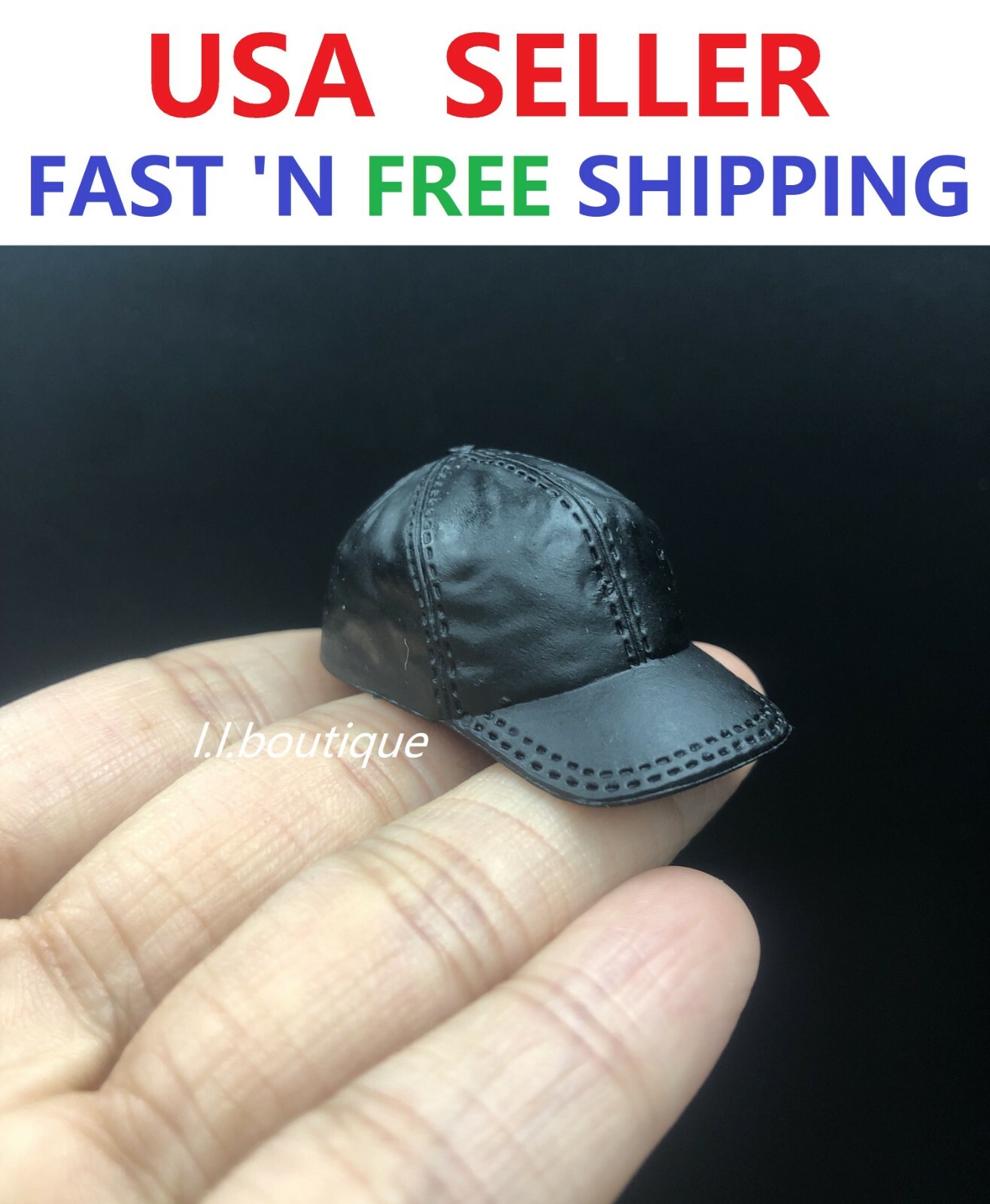 1/6 Scale Black Ball Cap for 12 » Action Figure Doll Accessory