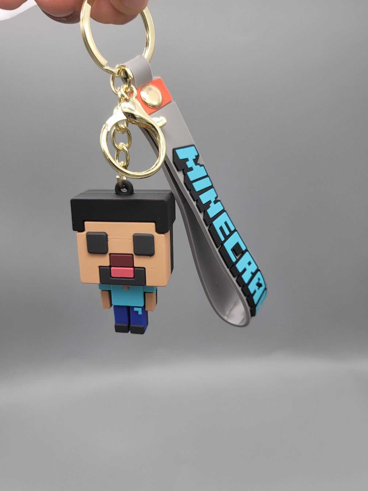 Steve & Creeper 3D Minecraft Figure Keychains with Carrying Straps