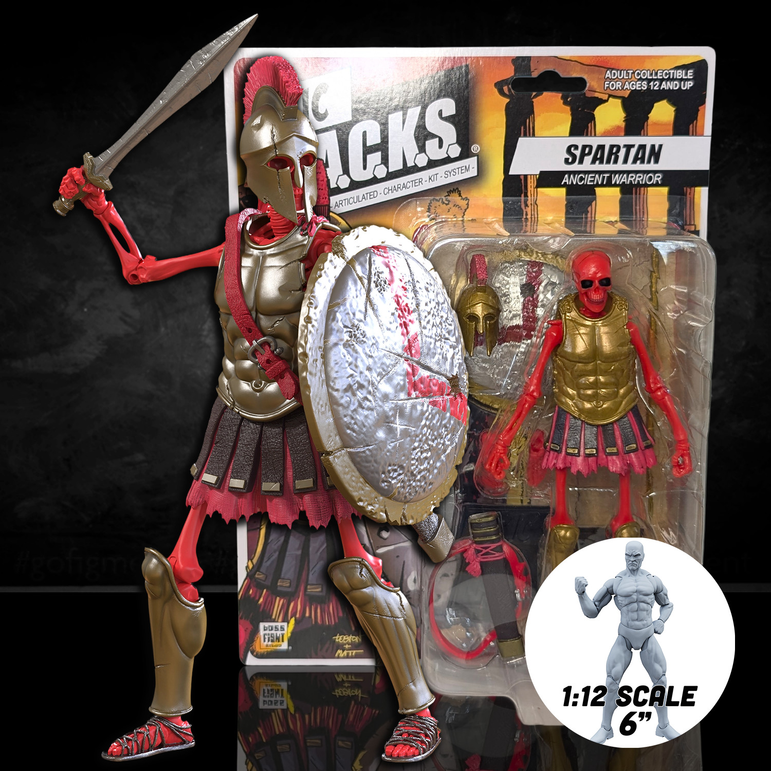 Spartan: Ancient Warrior (Epic H.A.C.K.S.) 6&Prime; Action Figure – Oversized 1:12