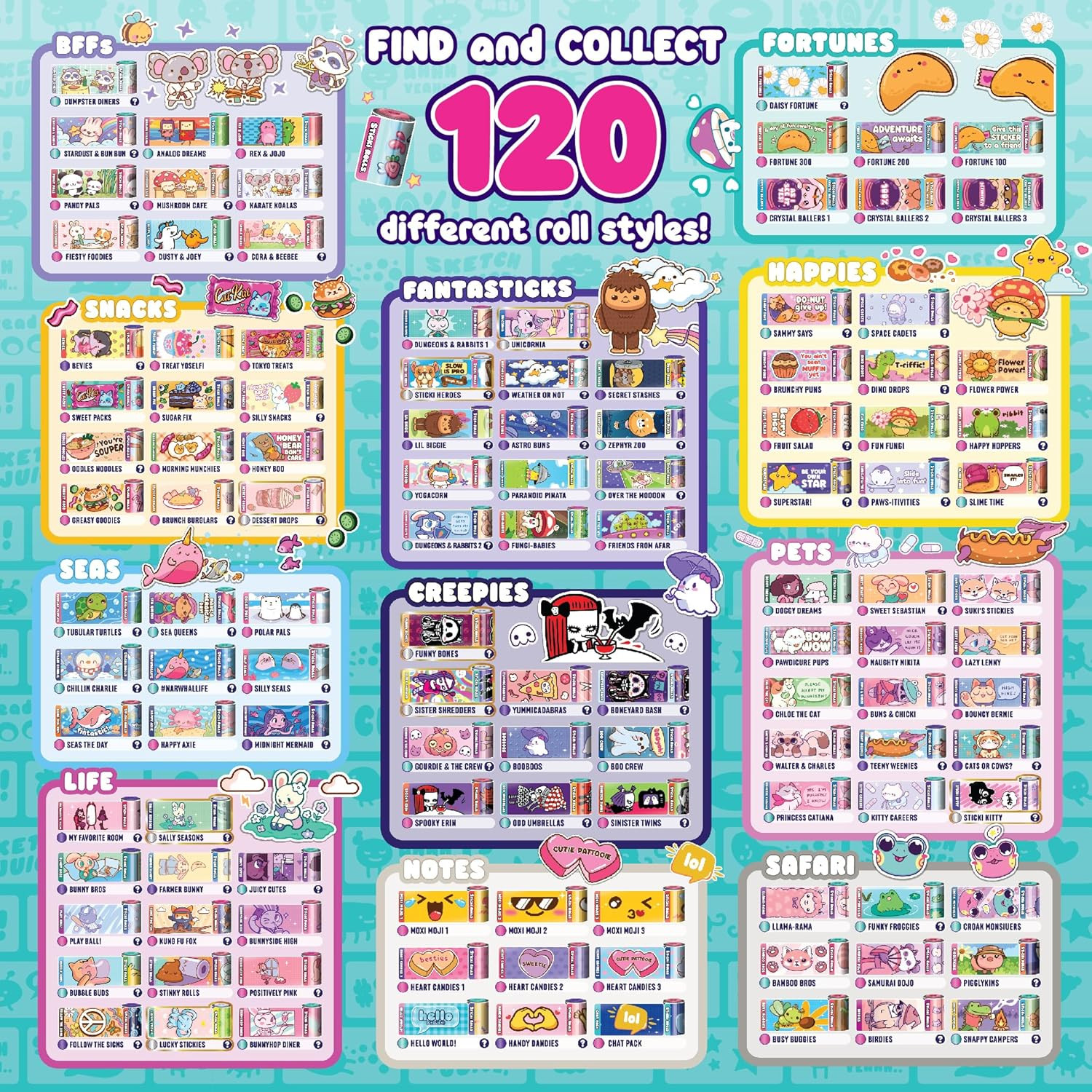 STICKI ROLLS – Wearable & Shareable Sticker Toy Bracelet | Includes 70 Mini Stic
