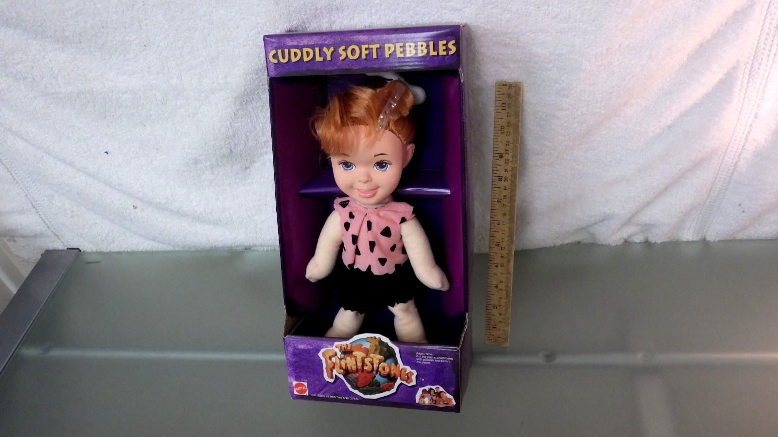 Vtg 1993 Mattel Flintstones CUDDLY PEBBLES 12&Prime; TV / Movie Character Doll Figure