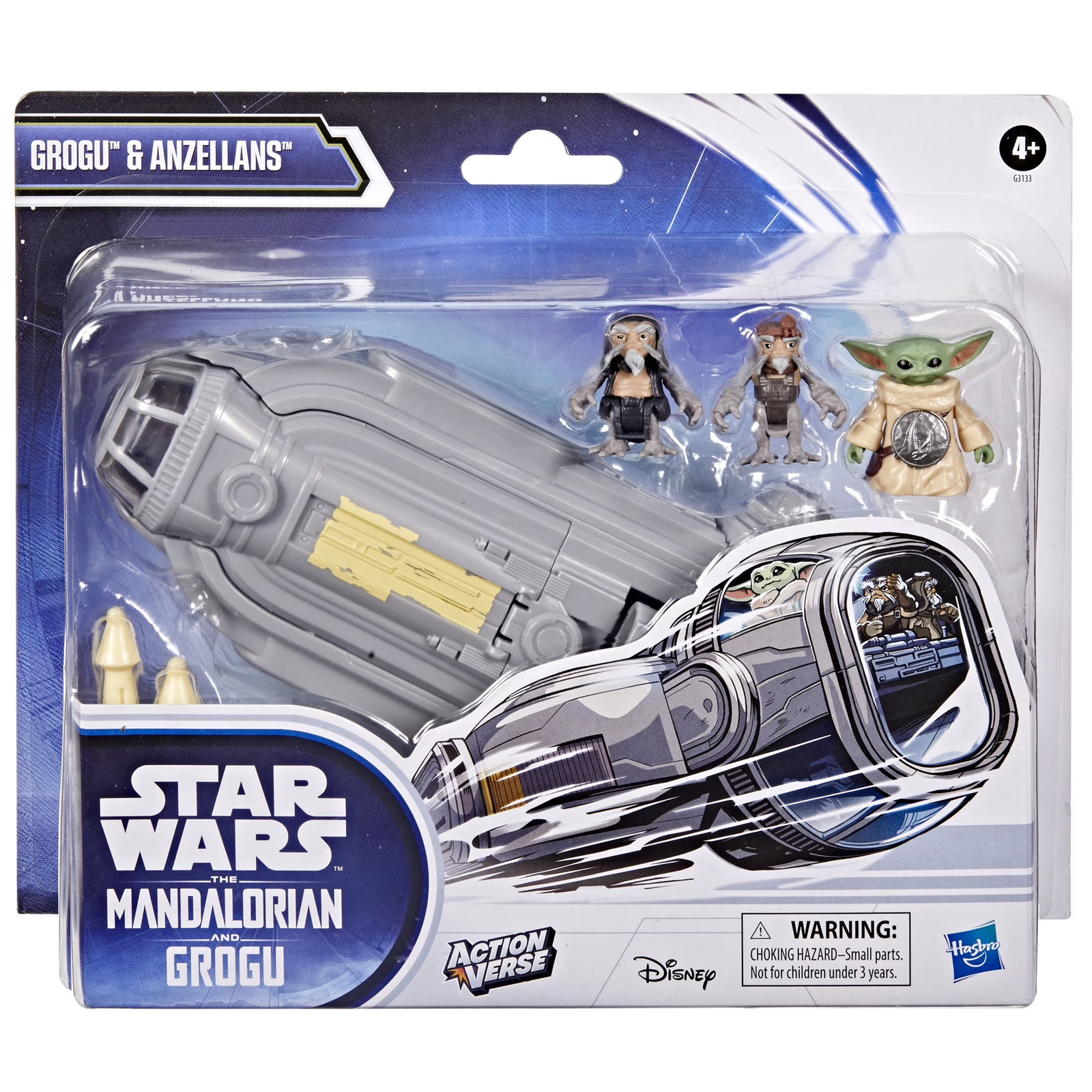 Actionverse Grogu & Anzellans Action Figures, 8-Inch Starship, Toys