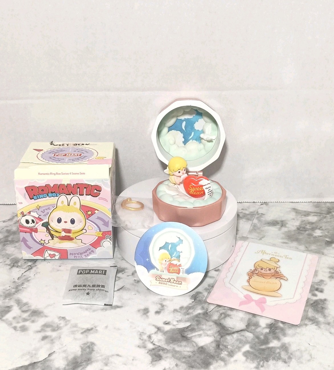 Pop Mart Romantic Ring Box SWEET BEAN Locked-in NEW Open Box + Sticker