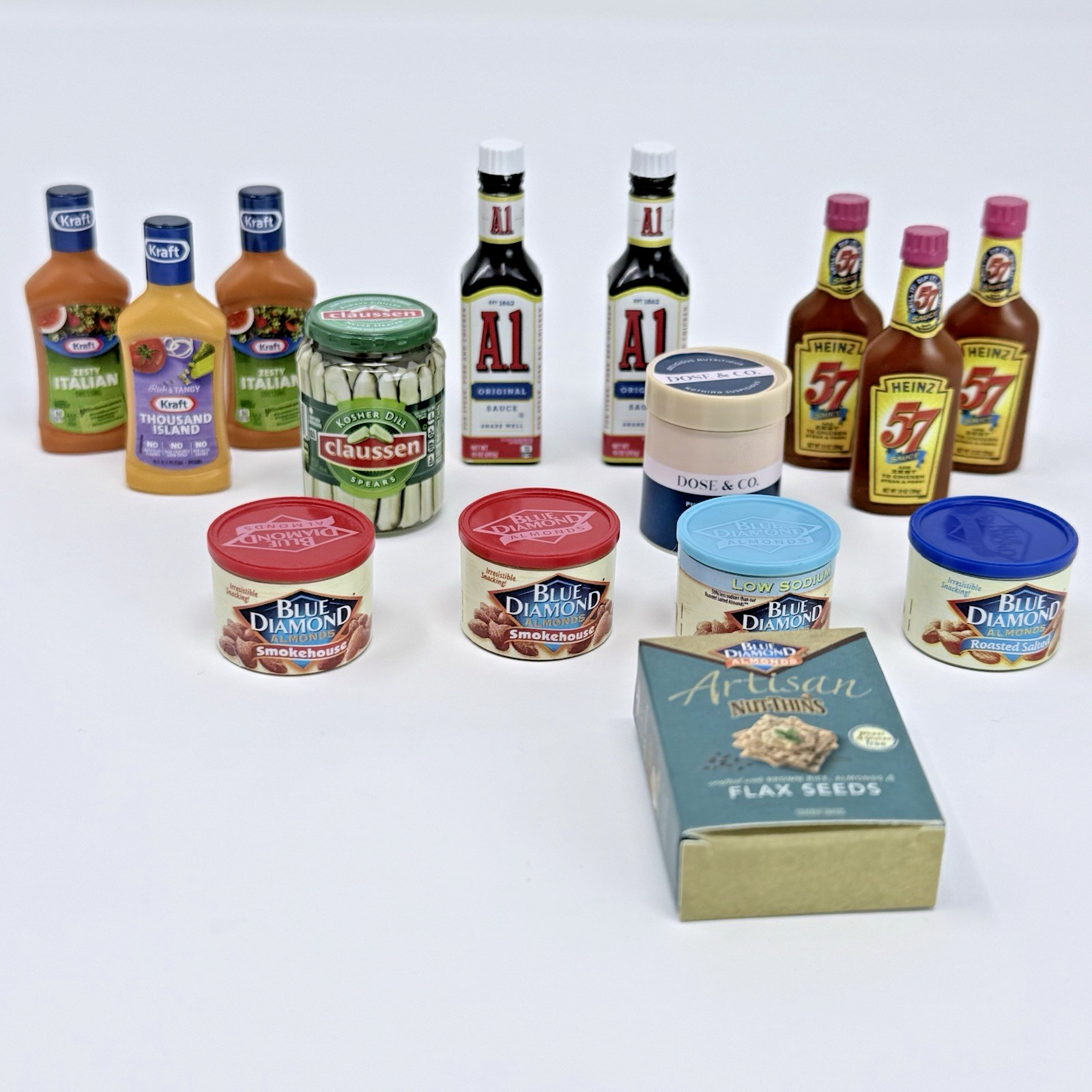 ZURU Mini Brands Condiments & Snacks Set – Heinz, A1, Kraft, Blue Diamond