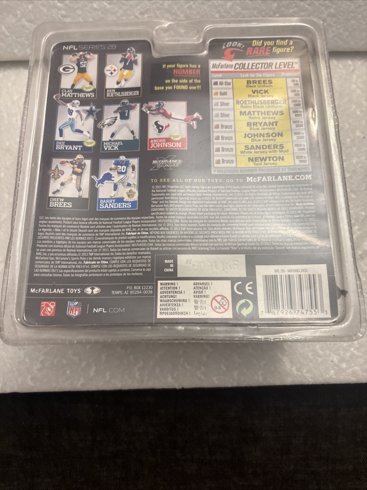 MCFARLANE MICHAEL VICK NFL SERIES 28 EAGLES QB BLACK SHIRT VARIANT #248/500