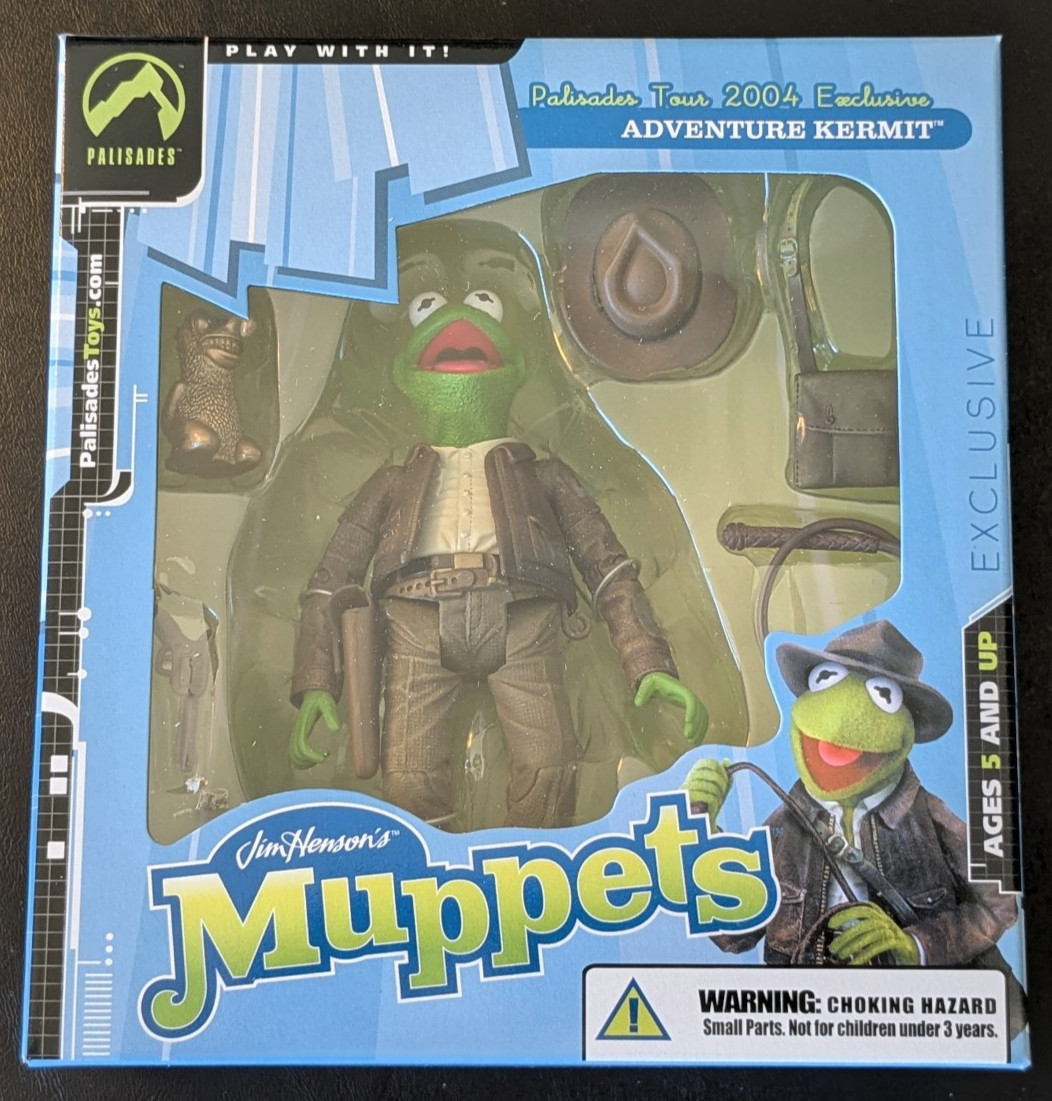 💥 INDIANA JONES KERMIT ADVENTURE PALISADES 2004 EXCLUSIVE W OUTER BOX 🆕 💥