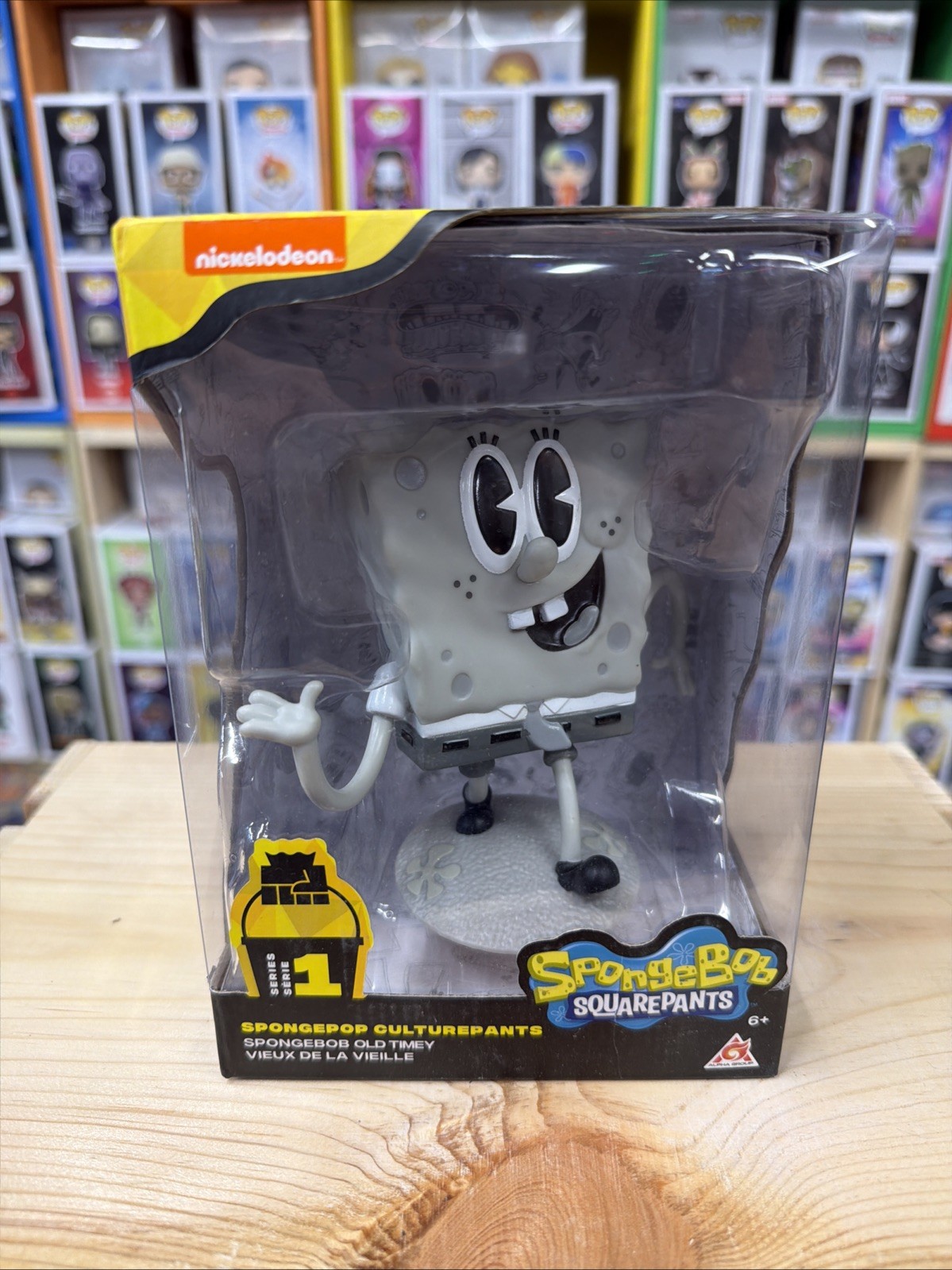 Alpha Group Spongepop Culturepants 4&Prime; SPONGEBOB OLD TIMEY Vinyl Figure 2018 NIB
