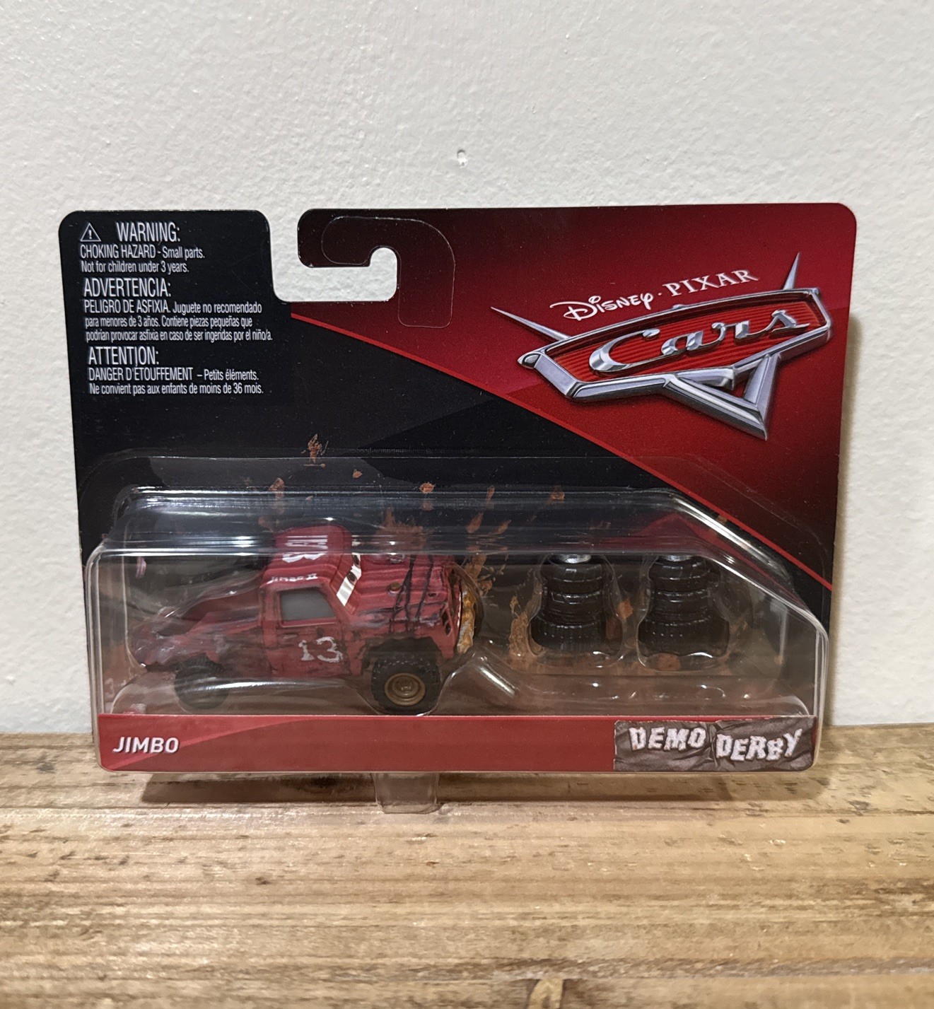 Disney Pixar Cars Jimbo #13 Demo Derby Synthetic Rubber Tires Mattel