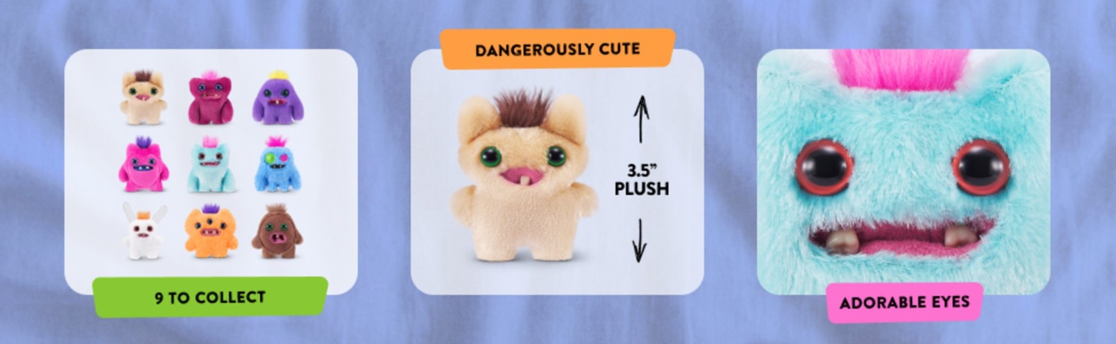 Zuru Fuggler Baby Fuggs Series 4 3.5&Prime; Soft Plush Ugly Monster Stuffed Animal Toy