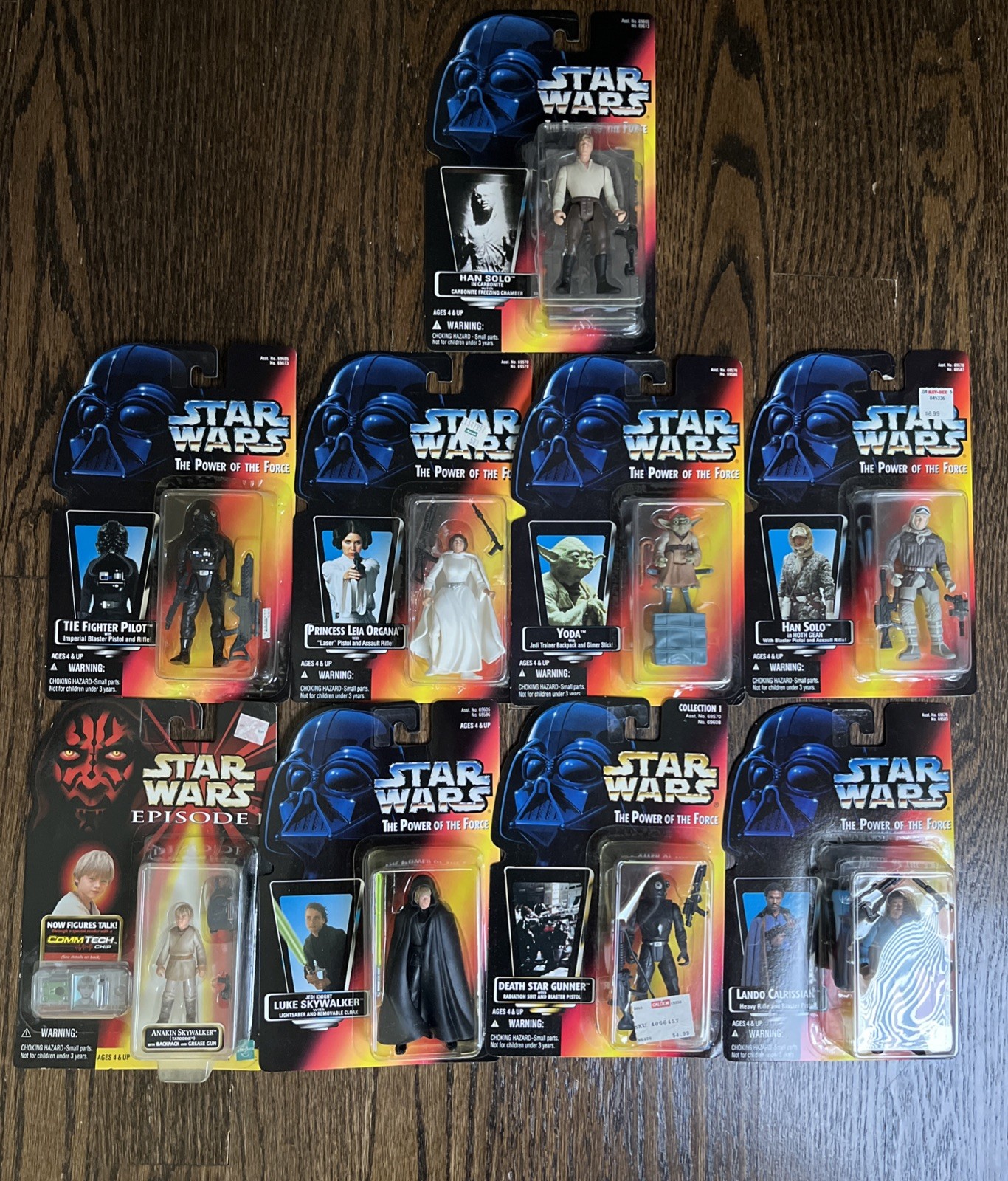 Star Wars Action Figures The Power Of The Force Orange Card Lot Of 9 Luke Leia