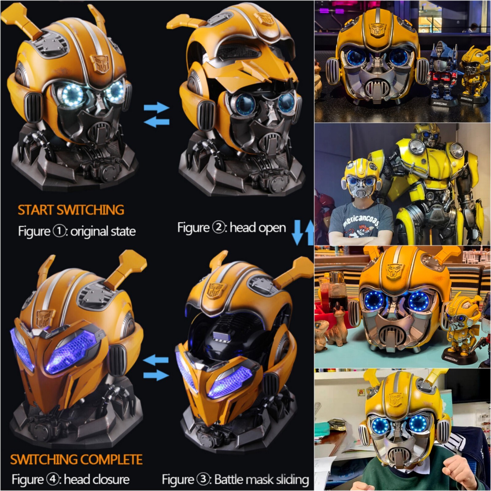 Killerbody Transforms Bumblebee 1:1 Electronic Remote & Voice Controlled Helmet
