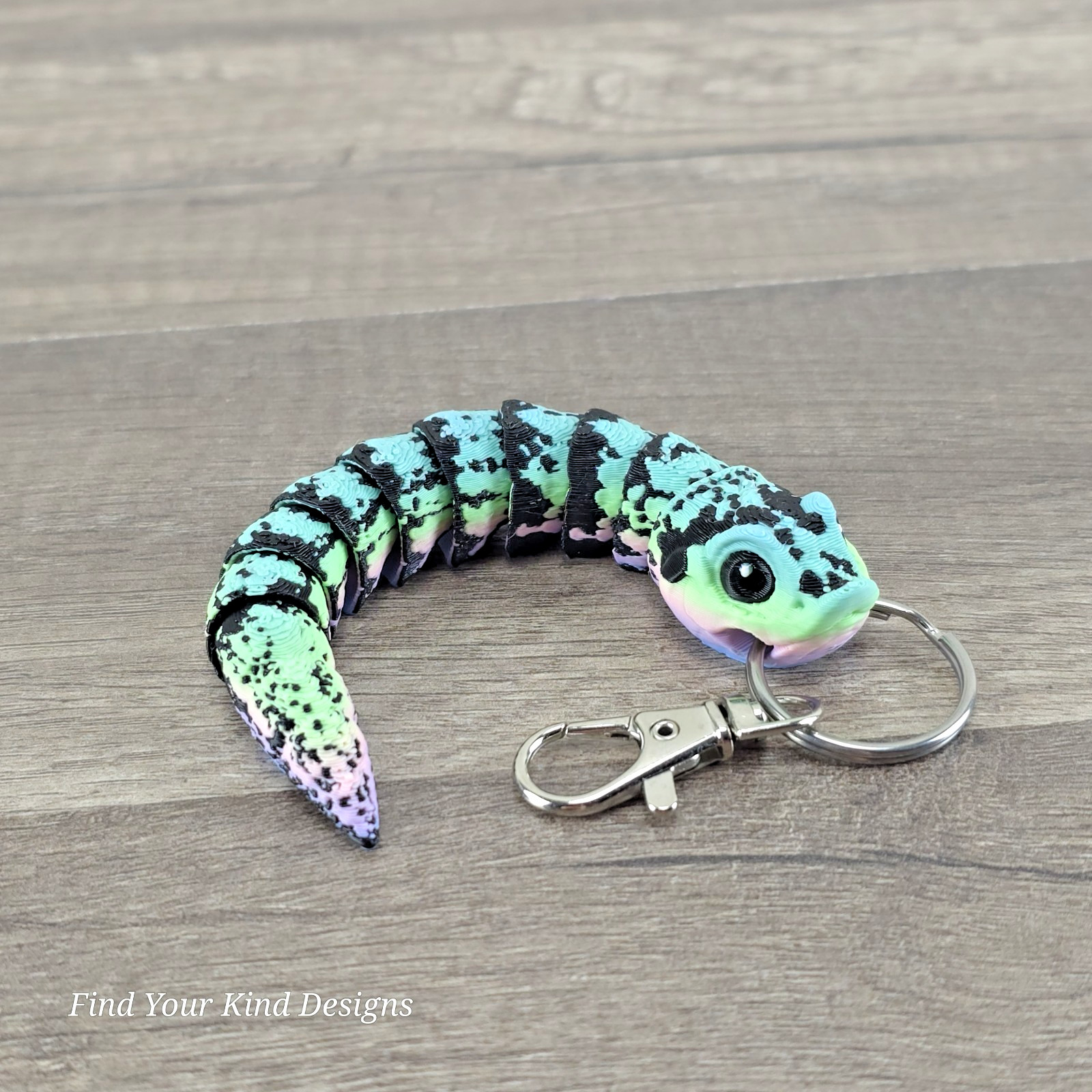 Mini Hognose Snake 3D Printed Keychain Articulated Flexi Fidget Stocking Stuffer