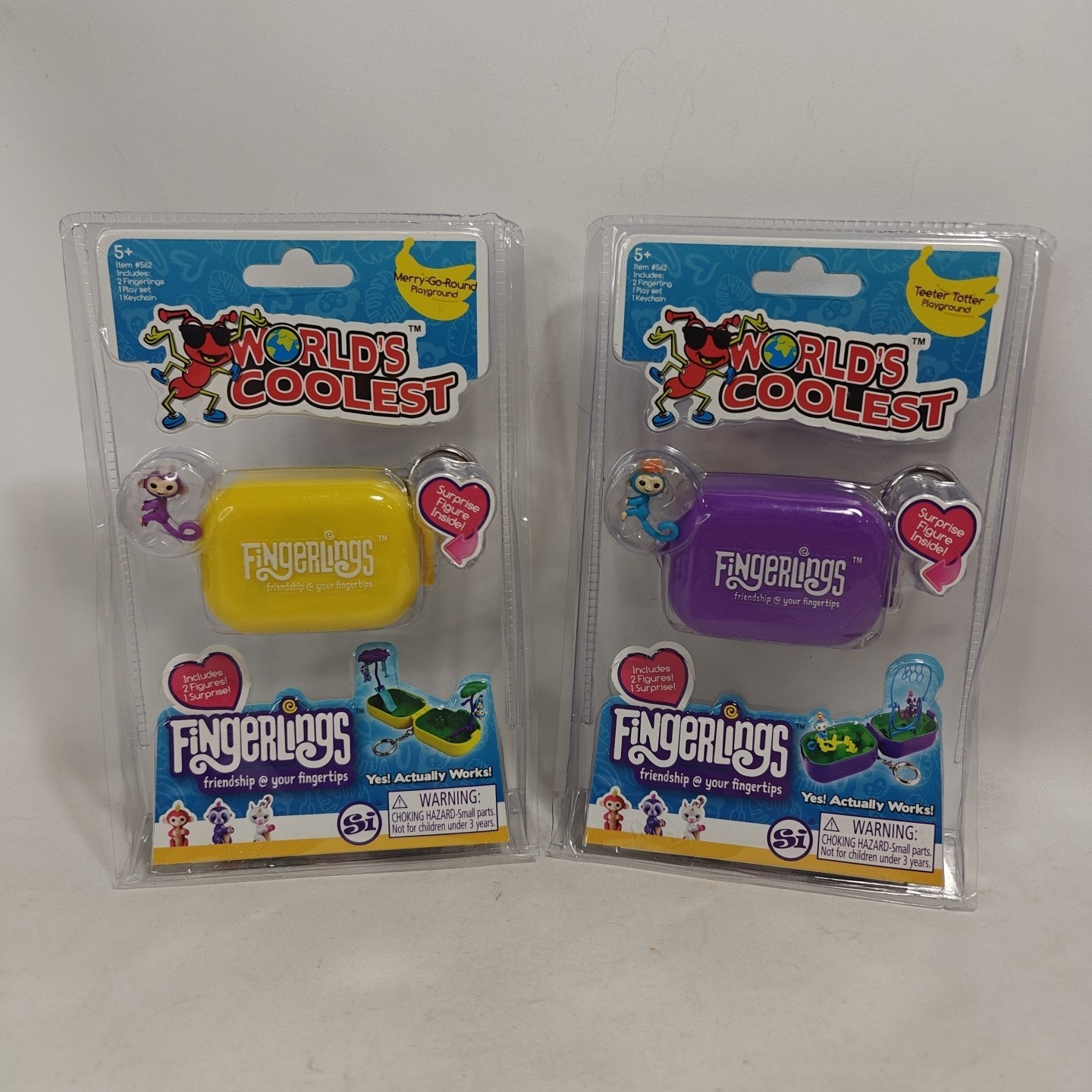 Worlds Coolest Fingerlings Keychain Play Set 2 Pack Bundle Play Ground Sets