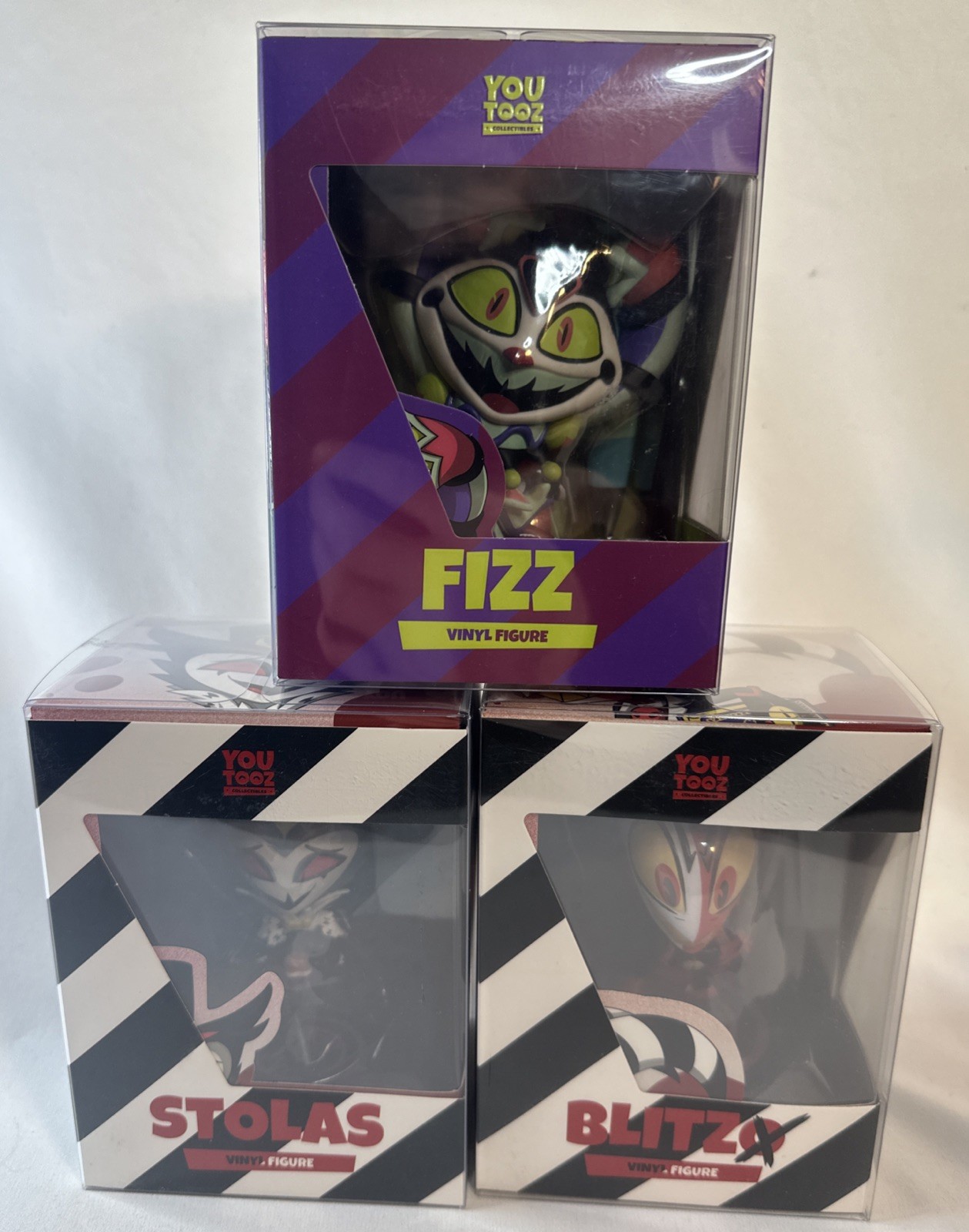 Youtooz Helluva Boss 3 Vinyl Figure Lot Fizz + Blitzo + Stolas NEW Helluvaboss