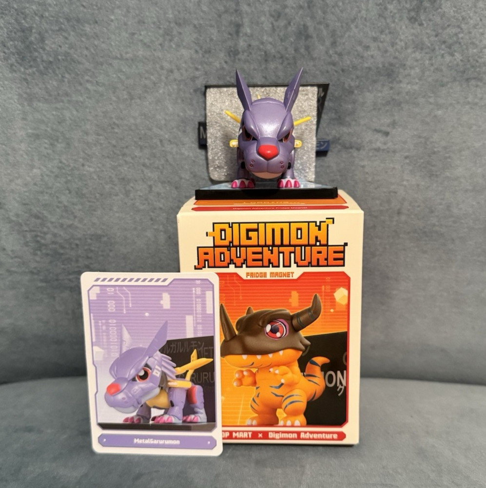 Pop Mart Digimon Adventure Fridge Magnet Figure Unopen Blind Box -Metalgarurumon