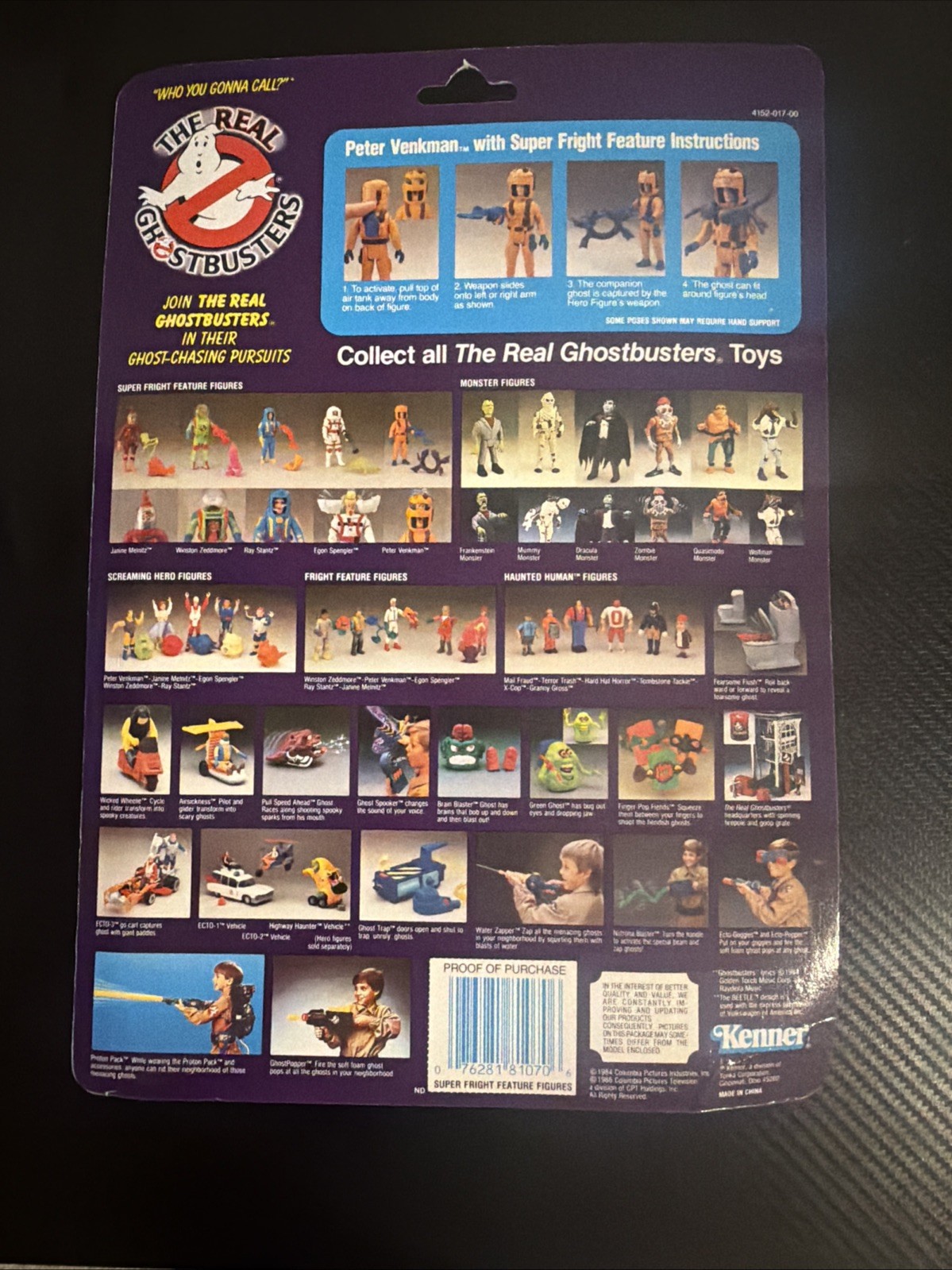 1989 KENNER THE REAL GHOSTBUSTERS PETER VENKMAN SUPER FRIGHT A8