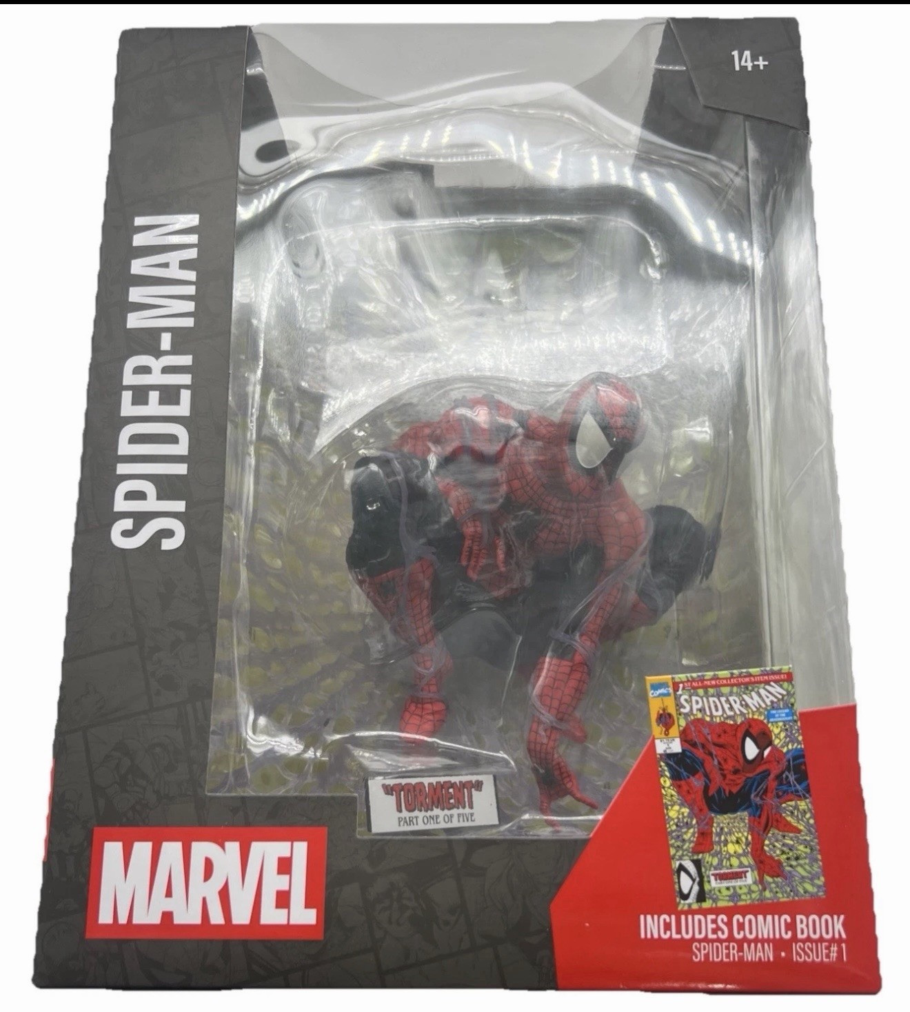 McFarlane Toys Marvel Spider-Man Action Figure Red/Black w/ Comic Book Age 14+