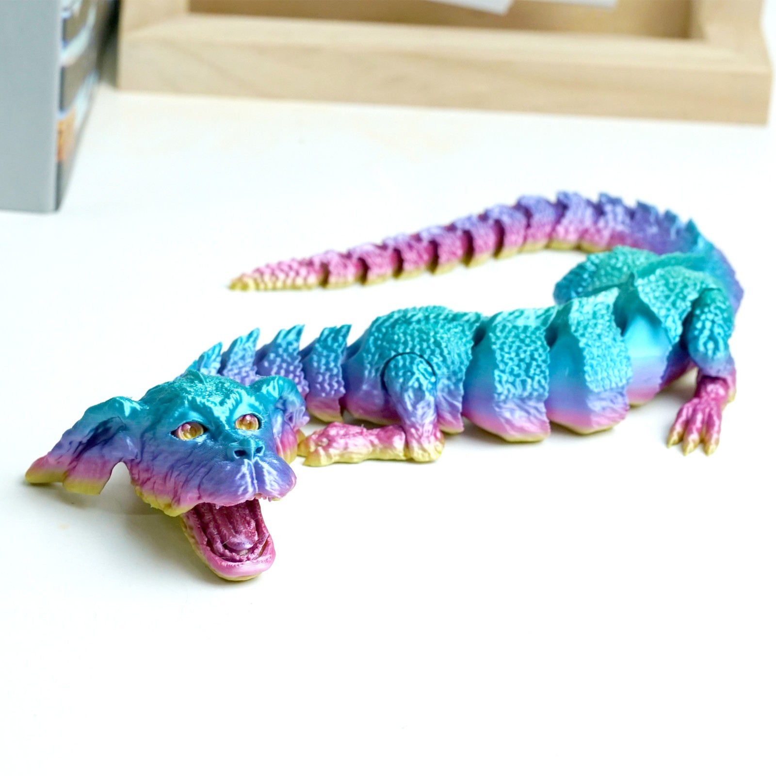 3D Printed Doghead Dragon Model,Articulated Animals figure,Toys Home Decor