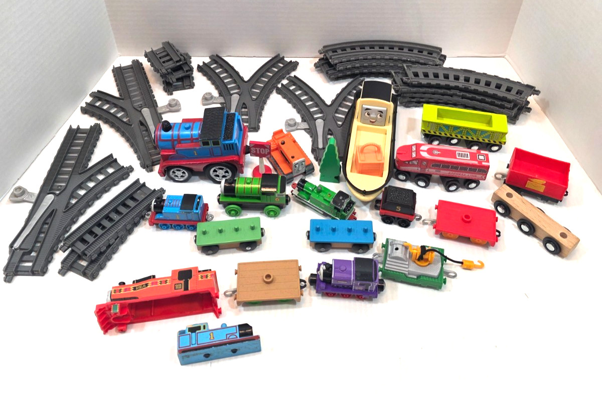 Mixed Lot of 43 Thomas & Friends Assorted Trains and Tracks – As Is for Parts