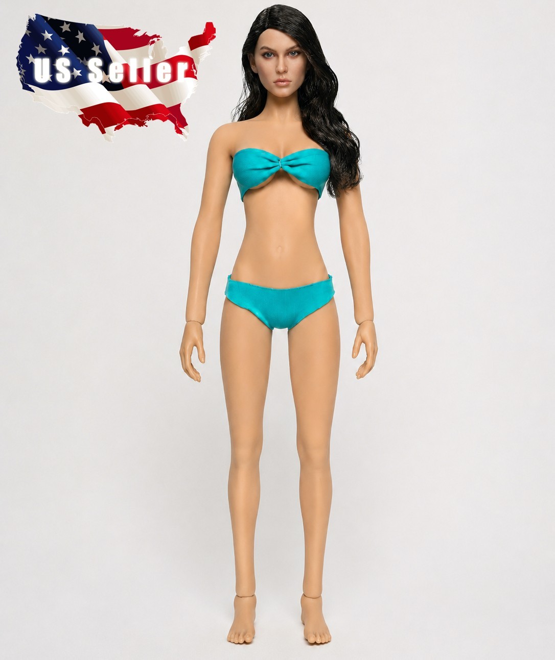 Custom PHICEN 1/6 scale Black Hair Suntan Female L Bust Seamless Figure Full Set