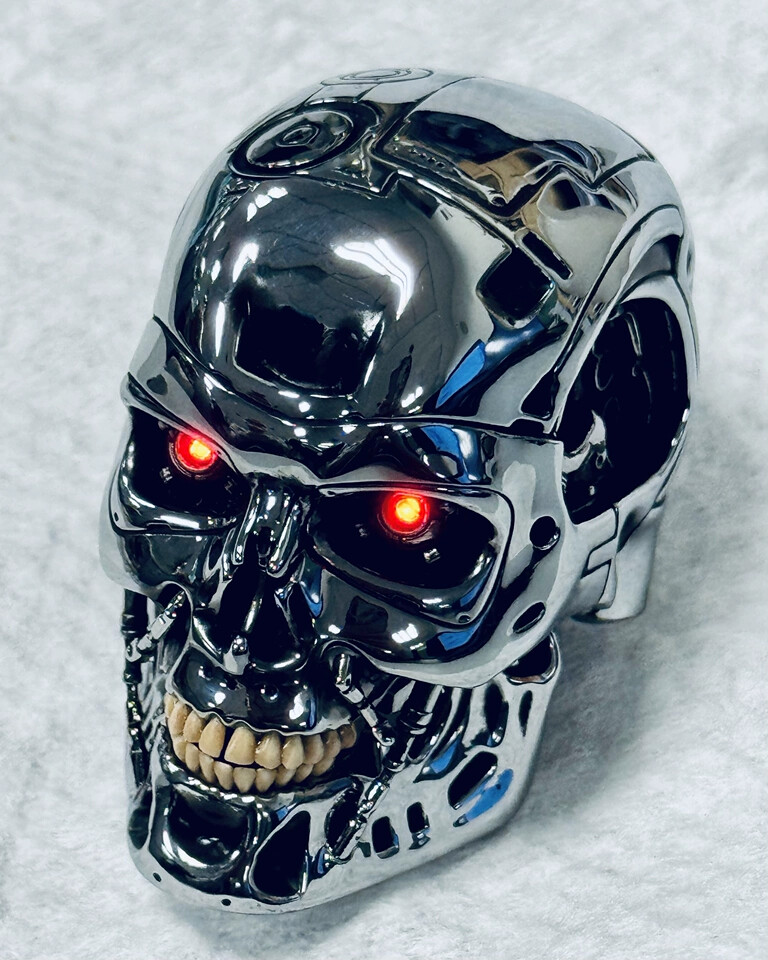 New 1/4 Scale Terminator T2 T800 ENDOSKELETON Figure Model LED Eyes Head Carving