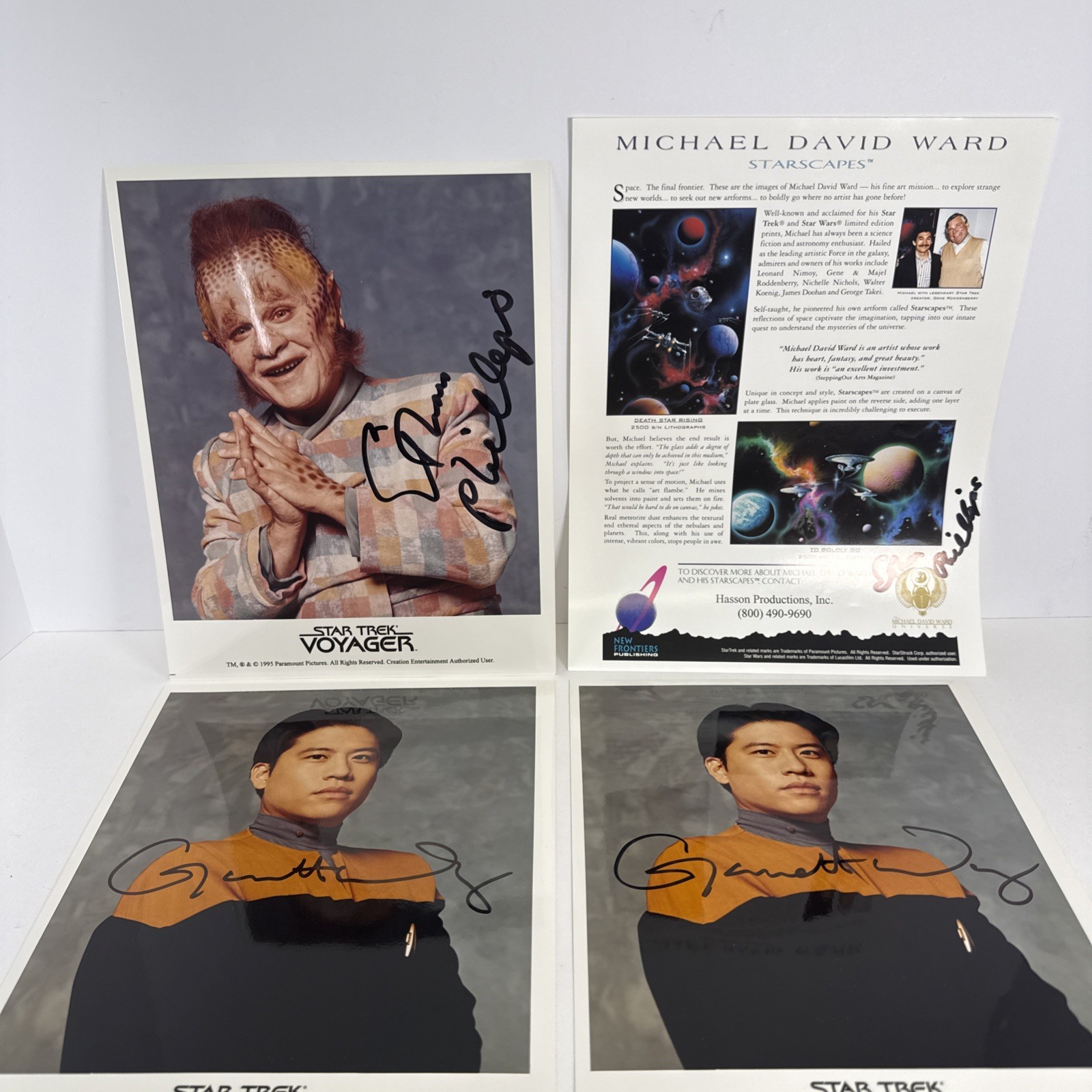 Star Trek Artists&rsquo; Autographed Photos from 90&rsquo;s CREATION Cons – 4 Pack