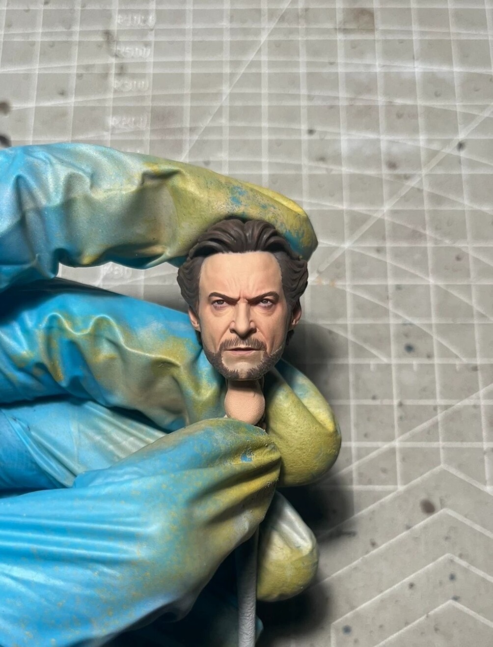 1/12 Painted Beard Wolverine Hugh Jackman Head Carved Fit For 6 » SHF Figure