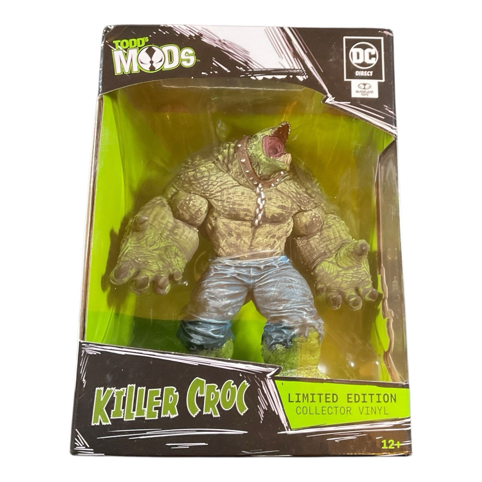 DC Direct Todd’s Mods Killer Croc Vinyl Figure – 4.5&Prime; Scale Posed Figure In Hand
