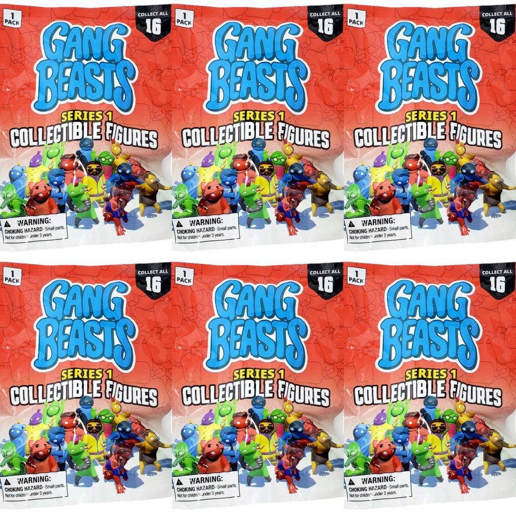 Gang Beasts Collectible Figures – Series 1 : Lot of 6 Sealed Blind Bags