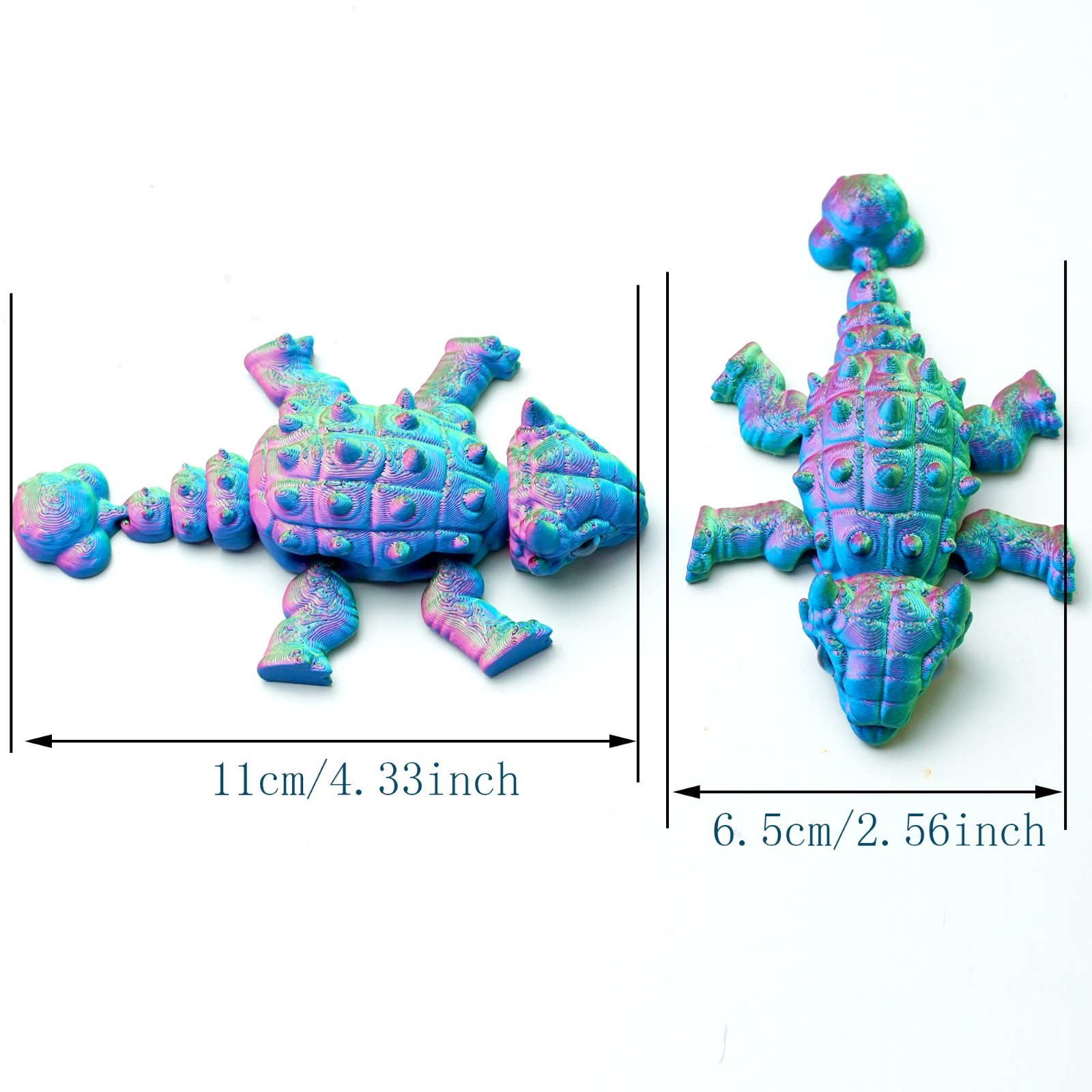2PCS 3D Printed Ankylosaur Model,Articulated Animals figure,Toys Home Decor
