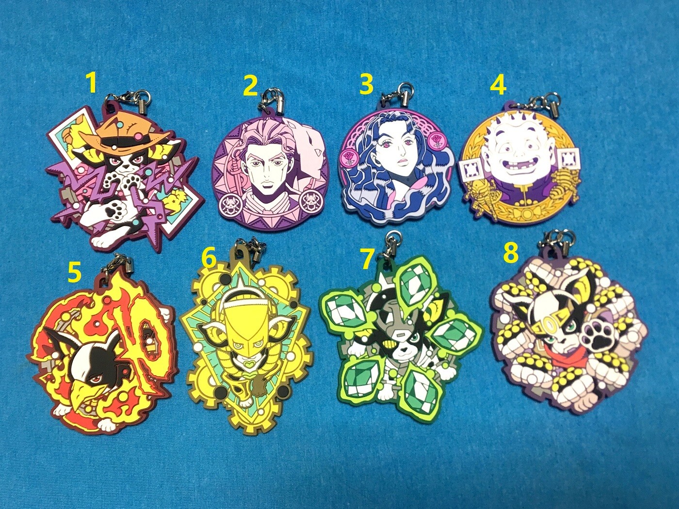 JoJo&rsquo;s Bizarre Adventure Rubber Strap Charm Keychain Keyring Yoshikage Kira Iggy