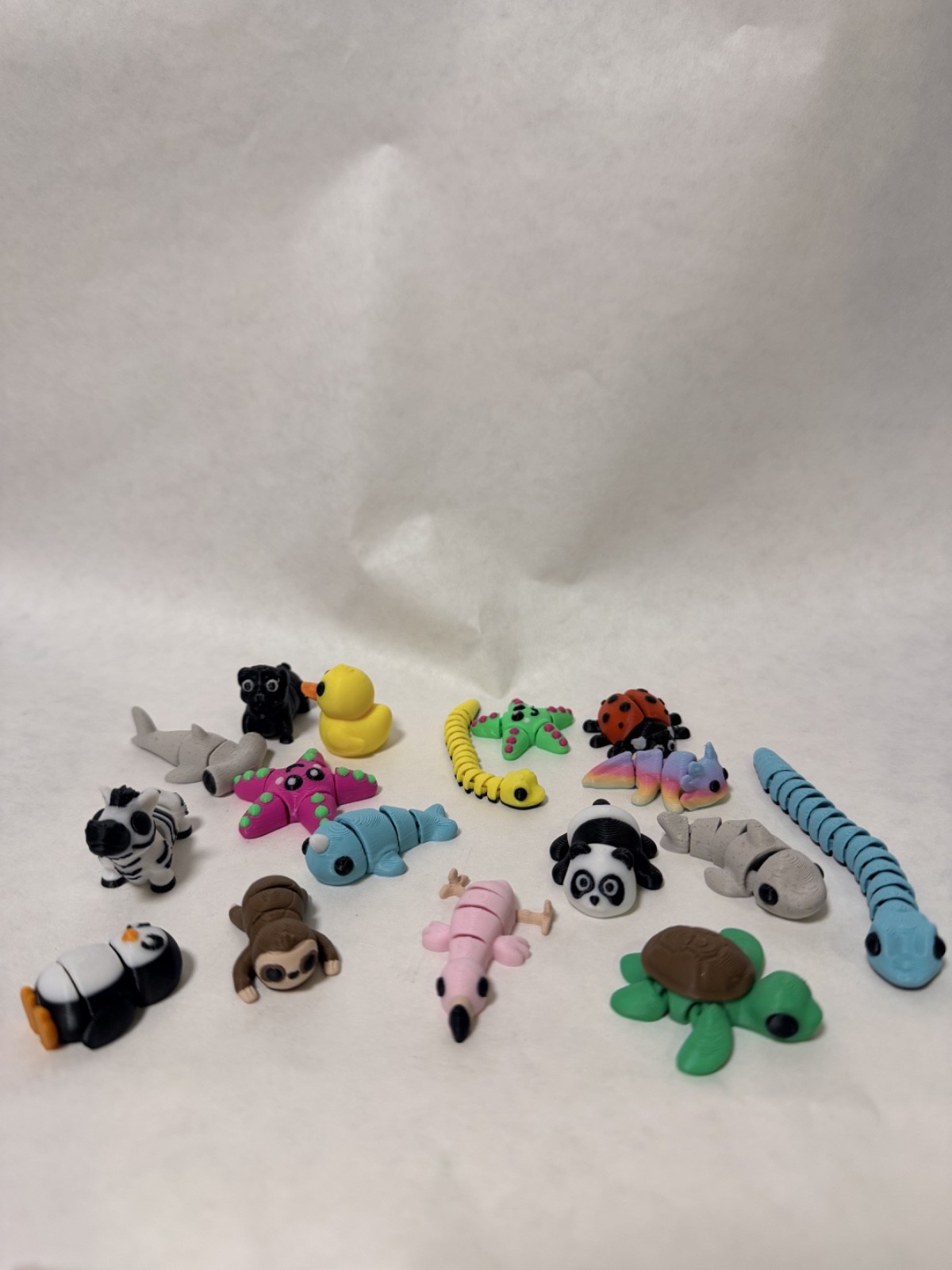 Mini 3D Printed Animals 1&Prime; Figures Set of 20 | Random Safari Sea Zoo Toy Collect
