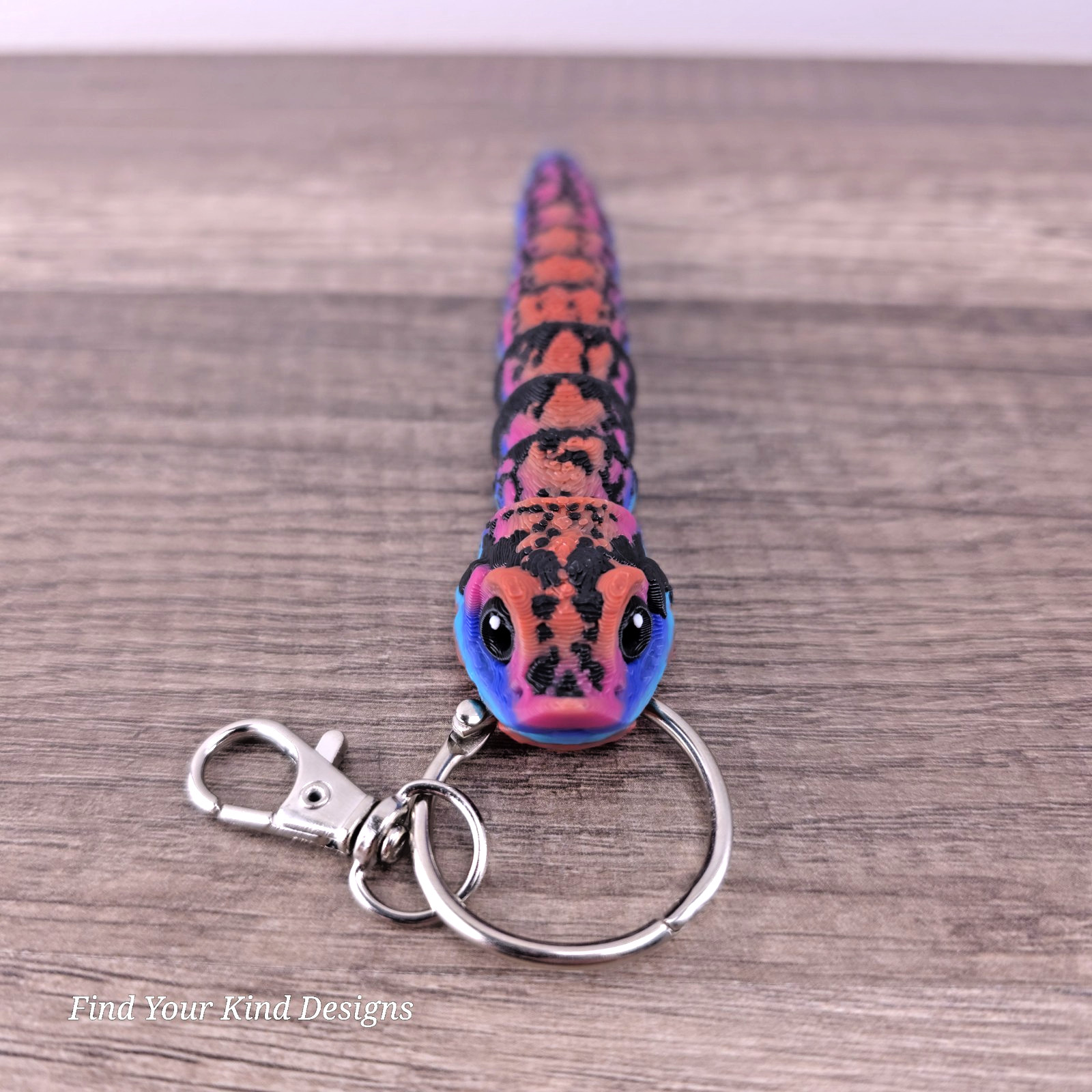 Mini Hognose Snake 3D printed Keychain articulated toy 5.25 inch Flexi Fidget