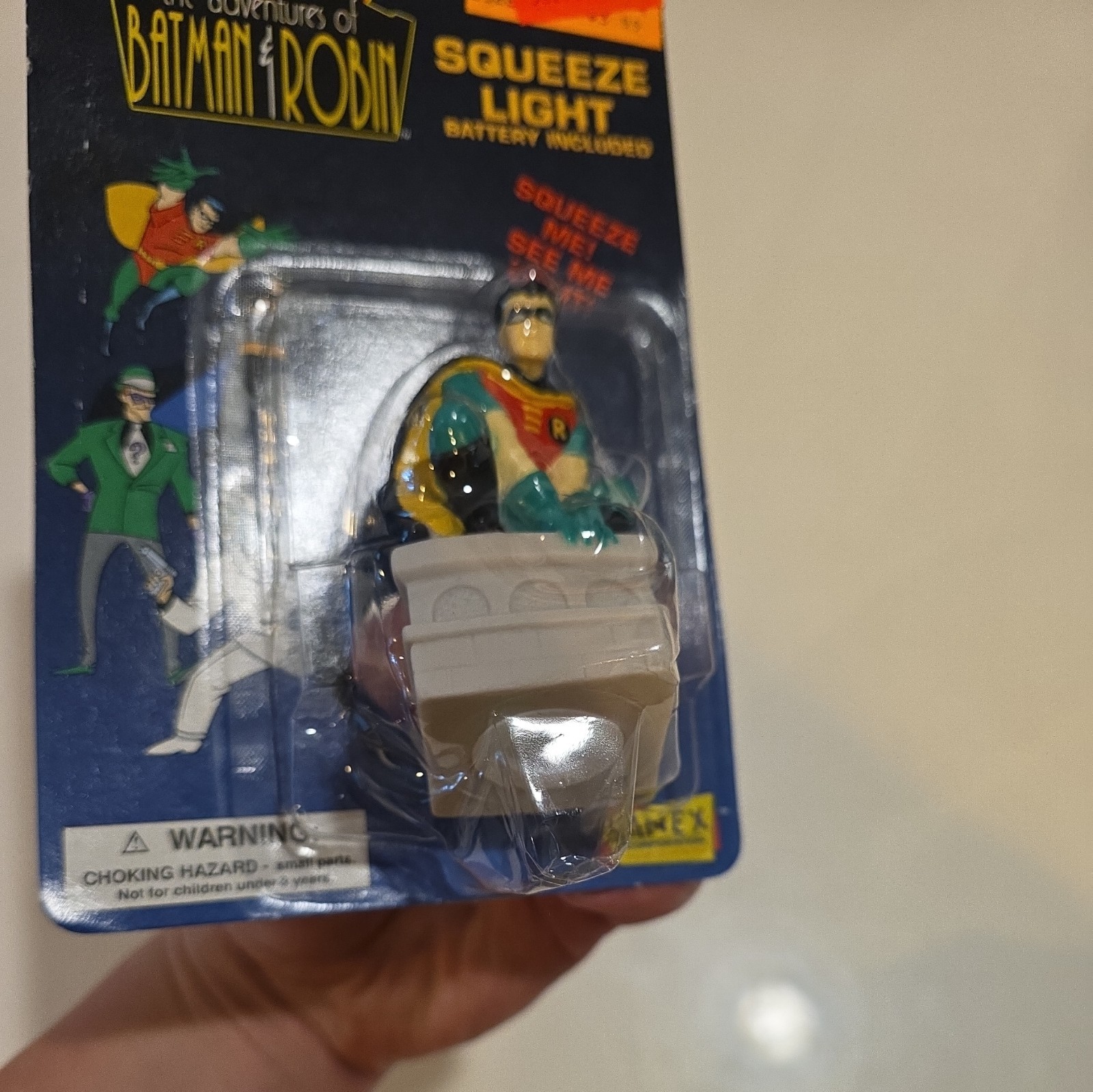 1995 Janex Robin Squeeze Light The Adventures of Batman and Robin New In Box