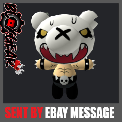 R0BL0X Liquid Death Murder Deddy Bear Backpack Toy Code Sent Fast By Ebay Msg