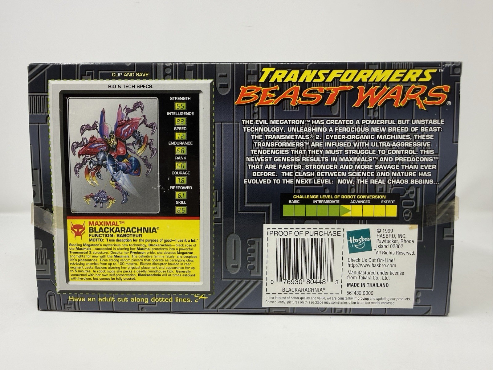 NEW Beast Wars Transformers Transmetal 2 Blackarachnia Hasbro 1999 Sealed Box