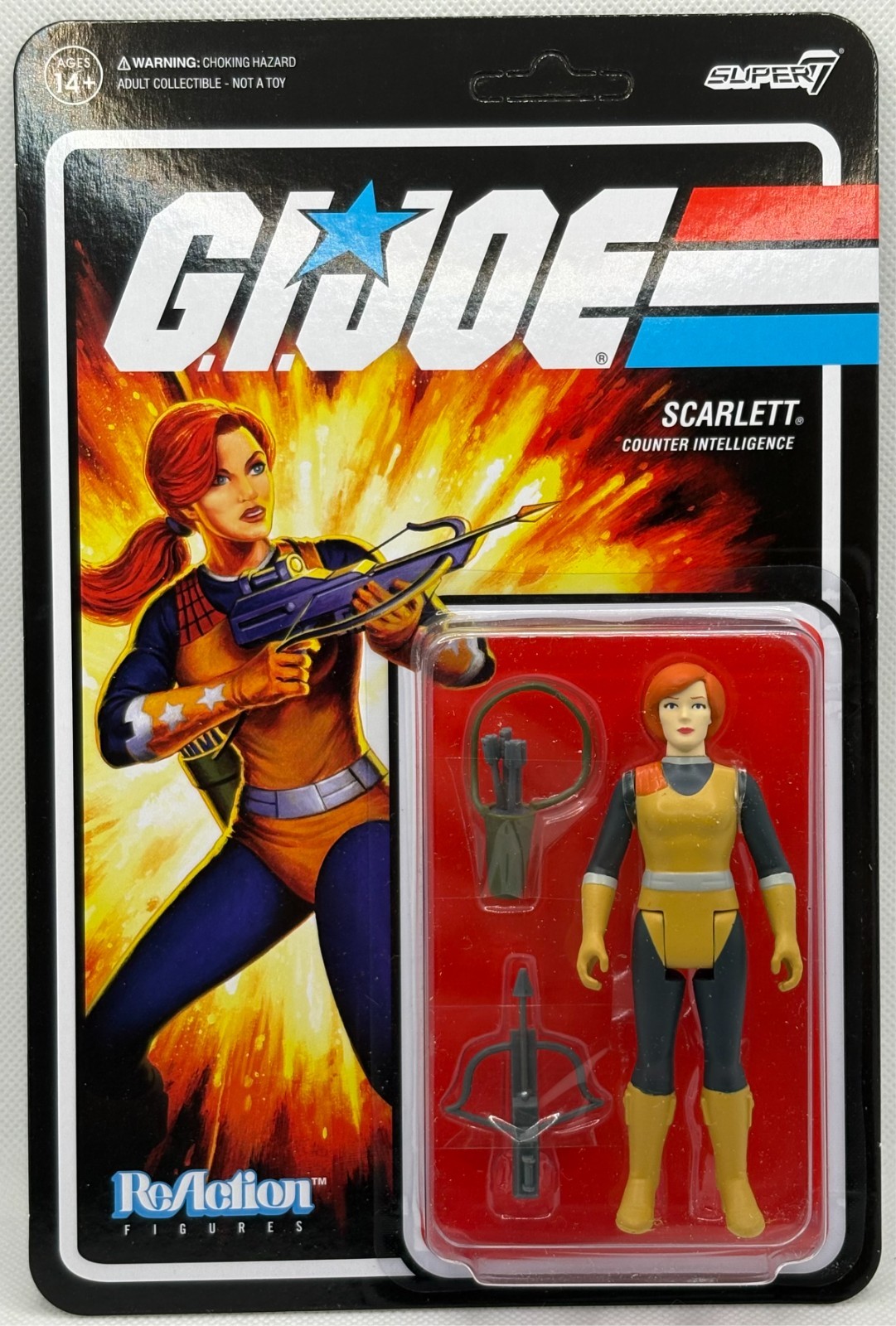 *NEW* Super7 ReAction G.I. Joe SCARLETT 3.75&Prime; Action Figure (L3)
