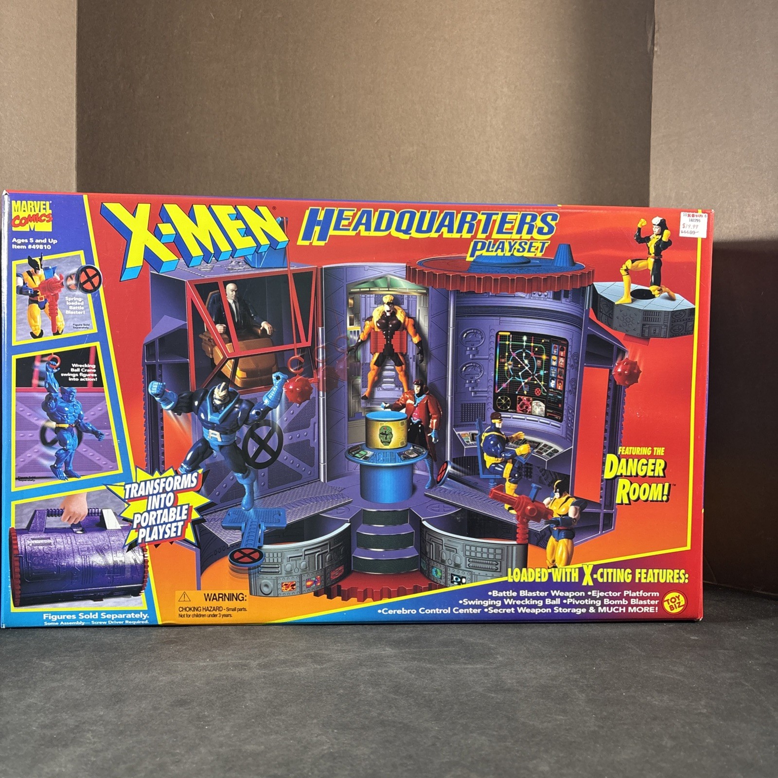 X-MEN HEADQUARTERS W/ DANGER ROOM ACTION FIGURE PLAYSET TOY BIZ SEALED NEW VINTA