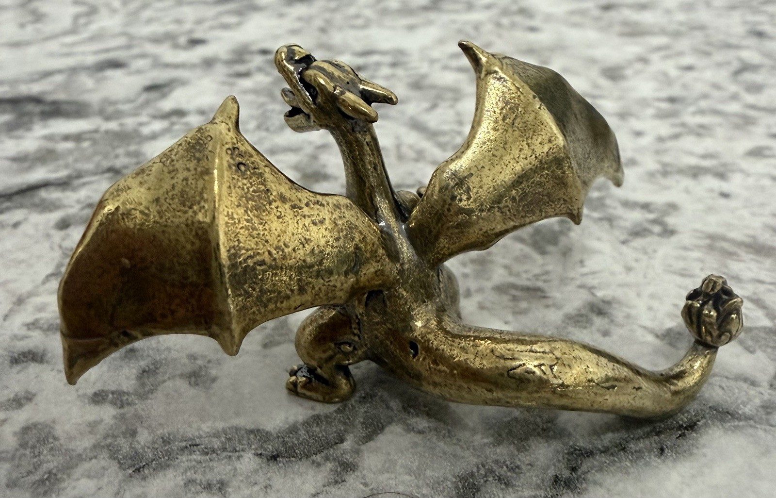 Vintage Solid Brass Charizard Miniature Figure – Heavy Metal Pokémon Collectible