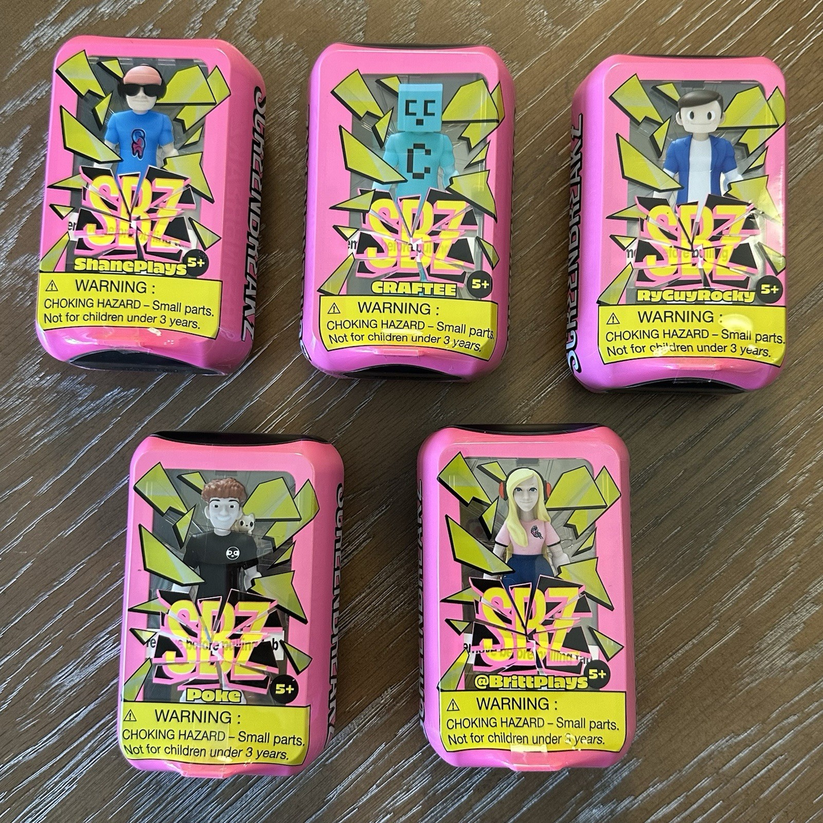 5 ScreenBreakZ Gamerz Collectible Poke,ShanePlays,BrittPlays,RyGuyRocky,craftee