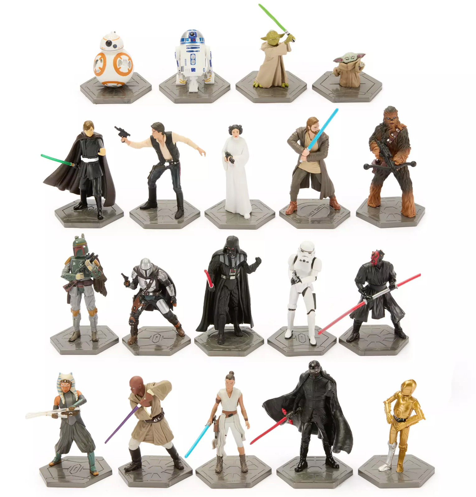STAR WARS MEGA FIGURE SET 4.5&Prime; TALL SET OF 19 FIGURES NEW IN PACKAGE DARTH VADER