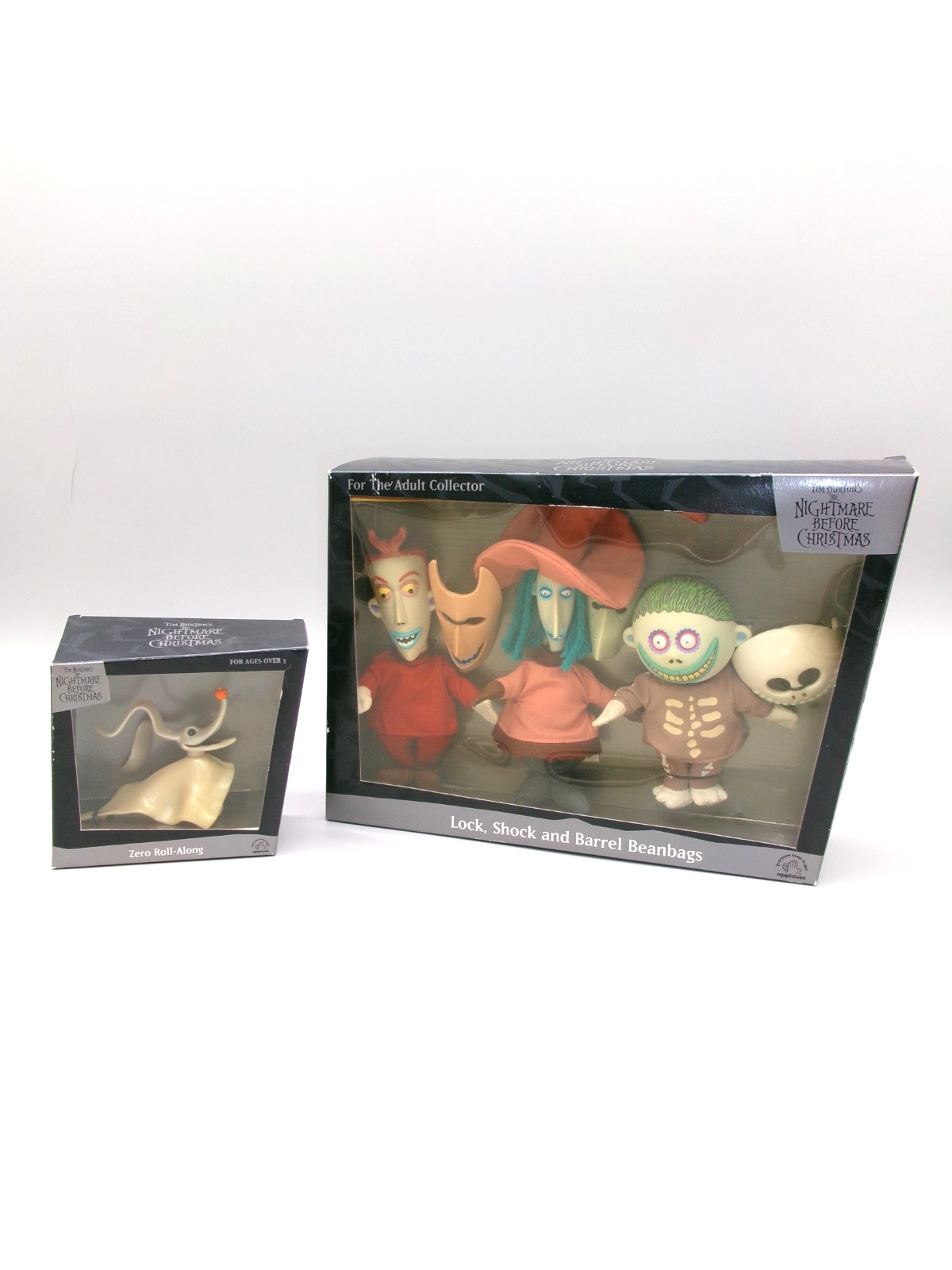 The Nightmare Before Christmas Lock, Shock & Barrel Beanbags Set w/ Zero Toy