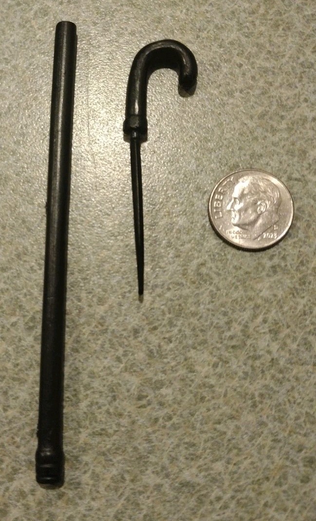1960&rsquo;s-70&rsquo;s Marx Johnny West Sam Cobra Black 2 Piece Cane Nice Cond